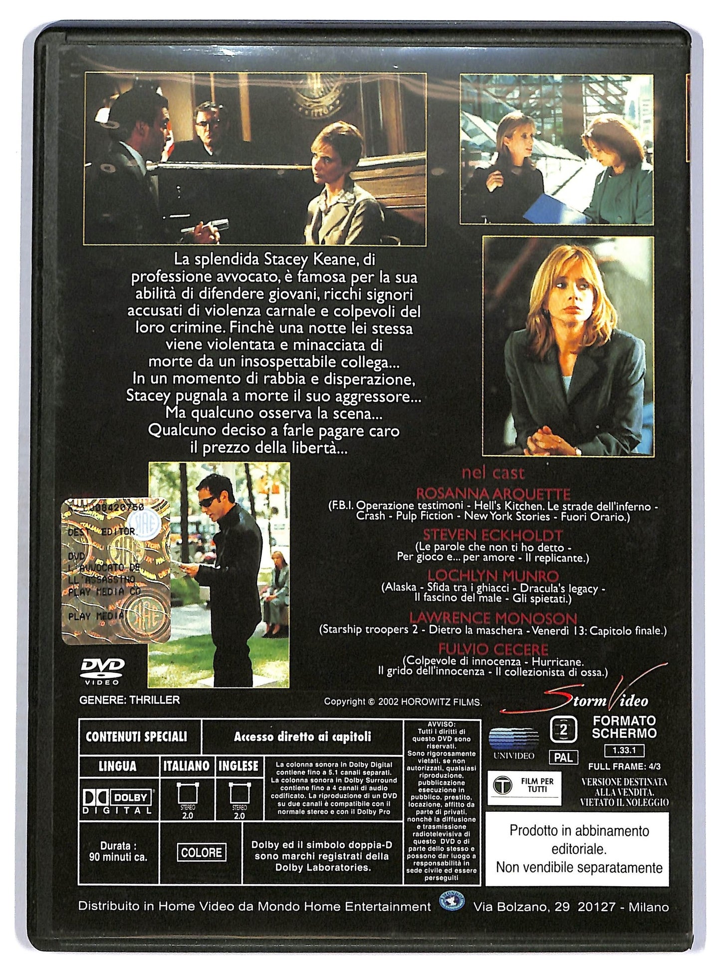 EBOND L'AVVOCATO DELL'ASSASSINO EDITORIALE DVD D756251