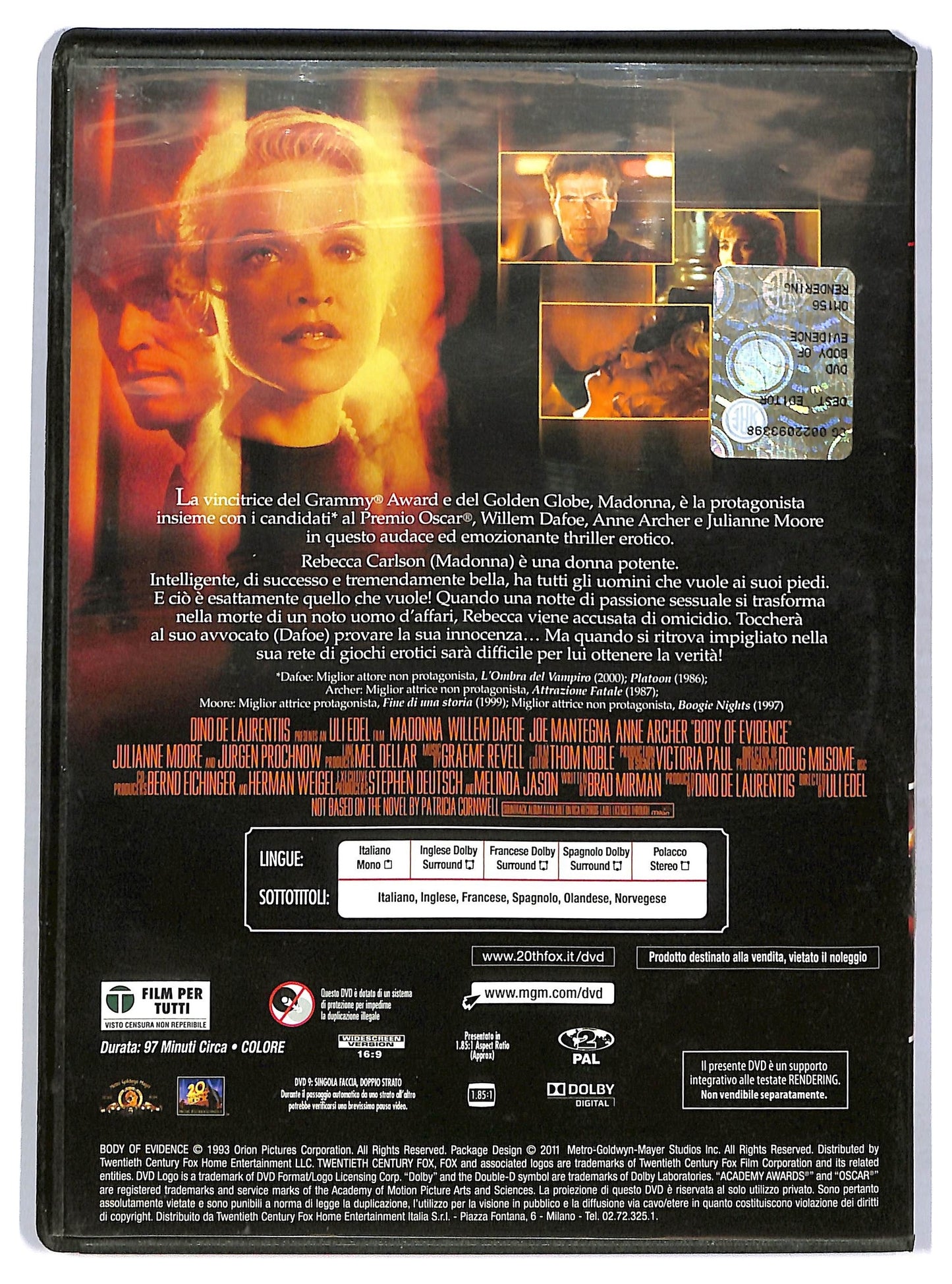 EBOND Body of evidence EDITORIALE DVD D756314