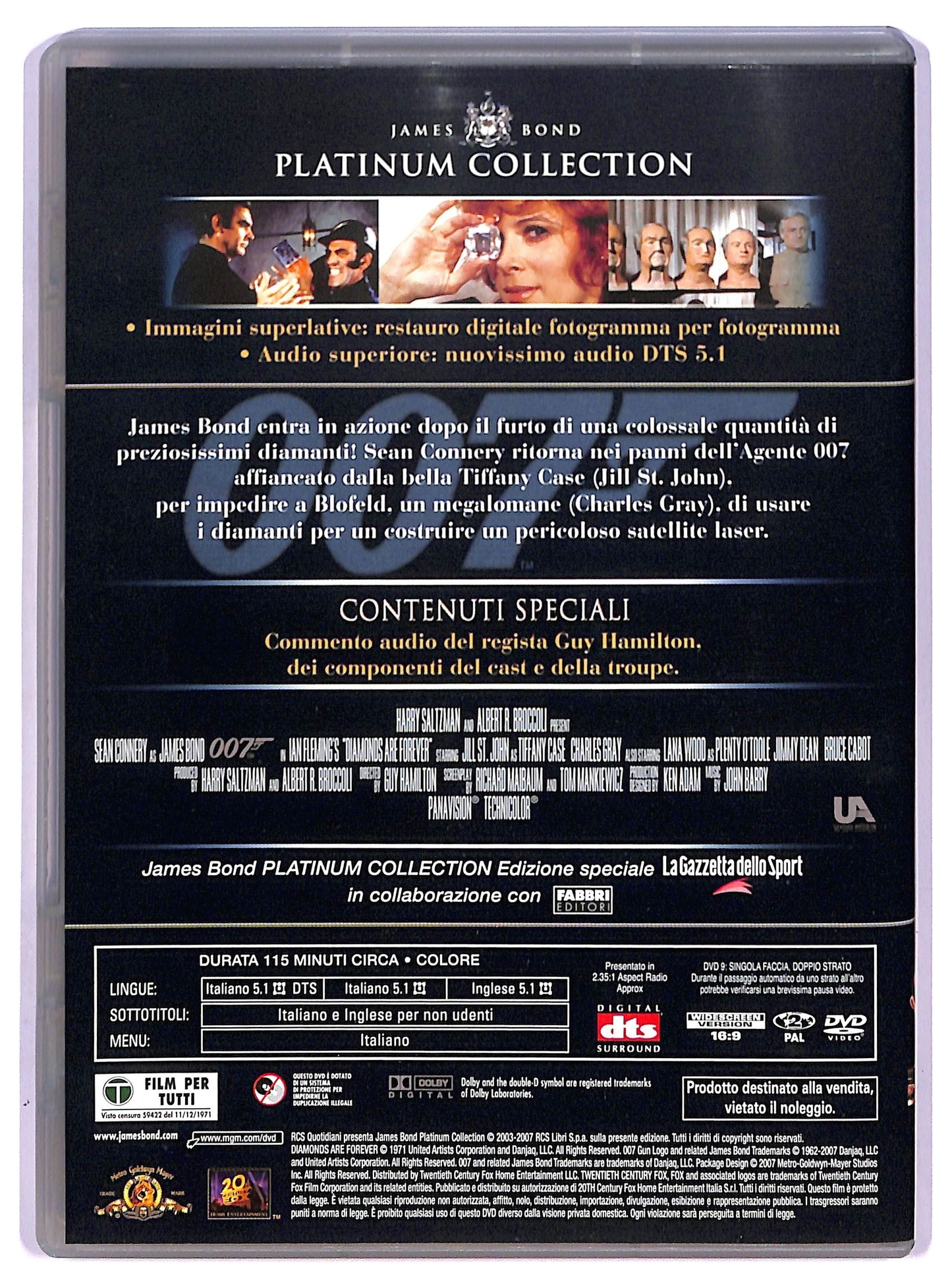 EBOND Agente 007 - Una cascata di diamanti EDITORIALE DVD D756920