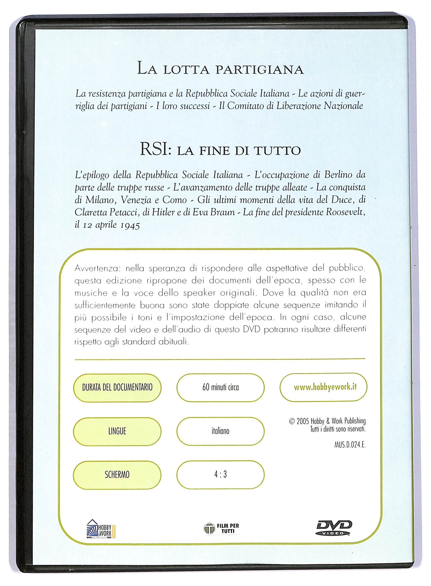 EBOND La lotta partigiana - RSI: La fine di tutto EDITORIALE DVD D757616