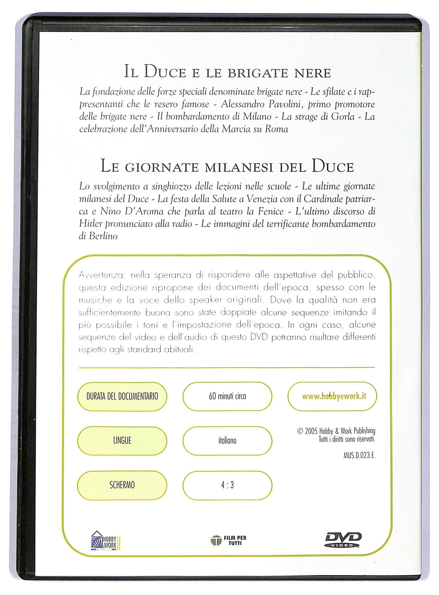 EBOND Mussolini e il fascismo - Il Duce e le brigate nere EDITORIALE DVD D757648