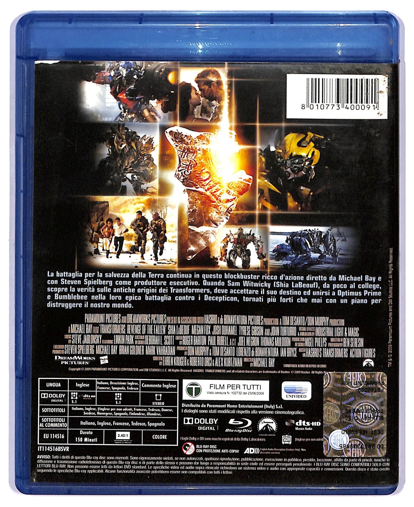 EBOND transformers - la vendetta del caduto - noleggio BLURAY D758221