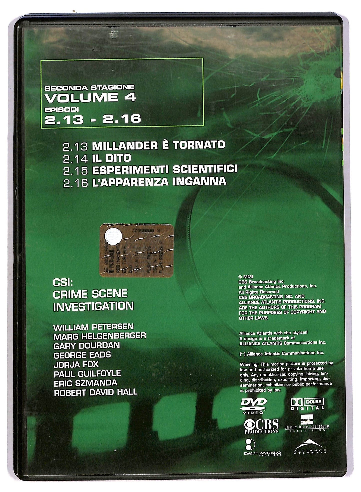 EBOND CSI - stagione 2 volume 4 episodi 2.13 - 2.16 EDITORIALE DVD D758851