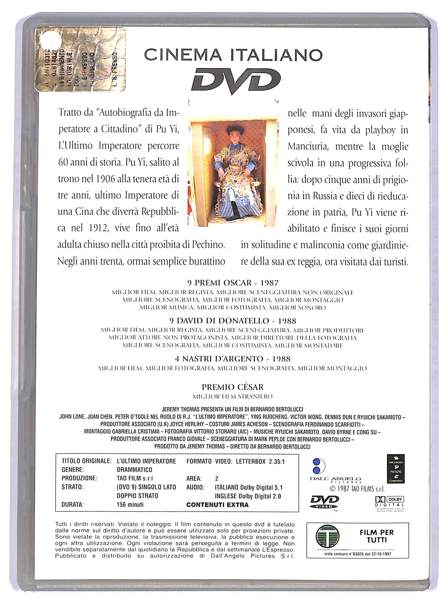 EBOND L'ultimo imperatore EDITORIALE DVD D759151