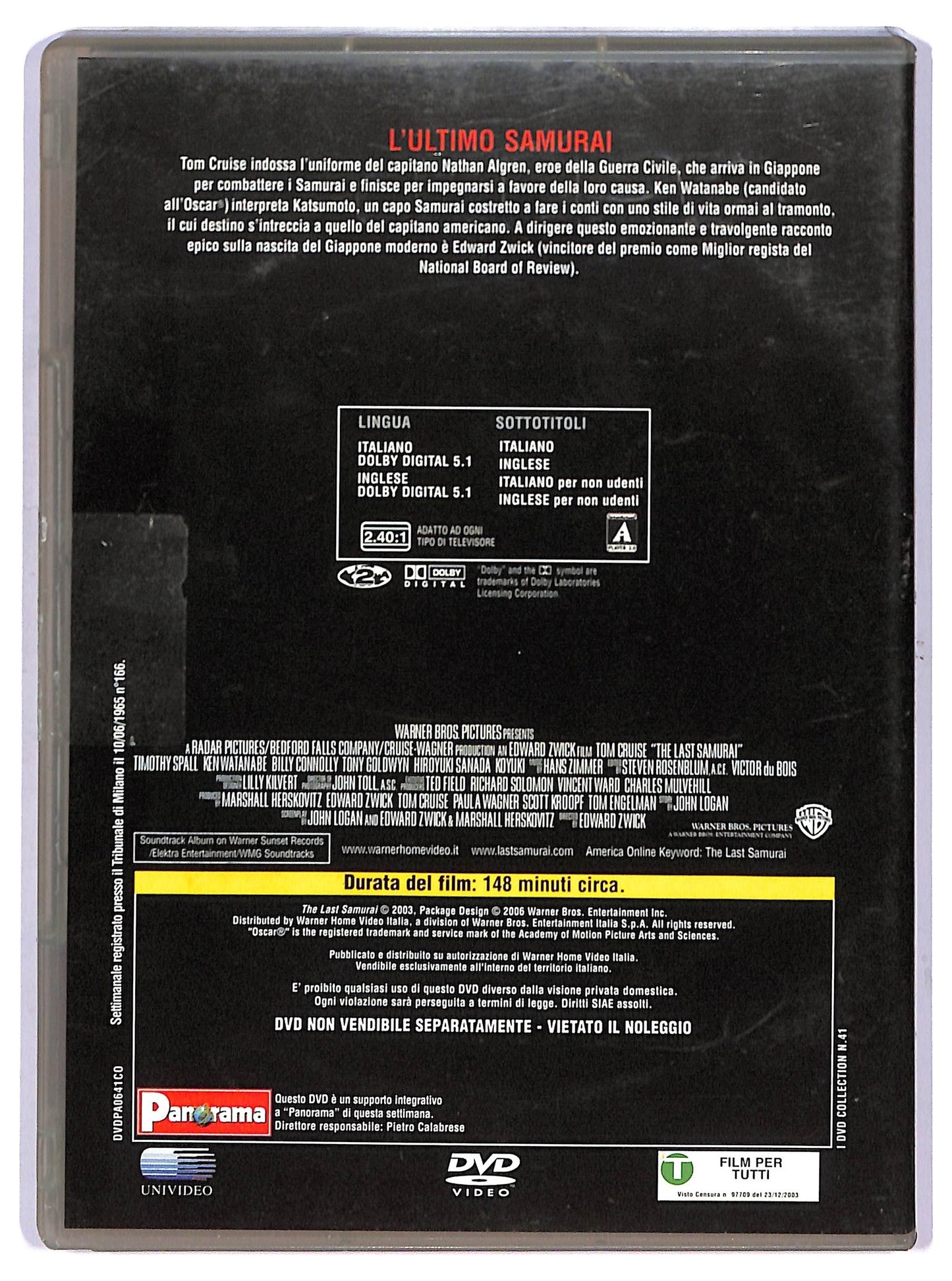 EBOND L'ultimo samurai EDITORIALE DVD D759735