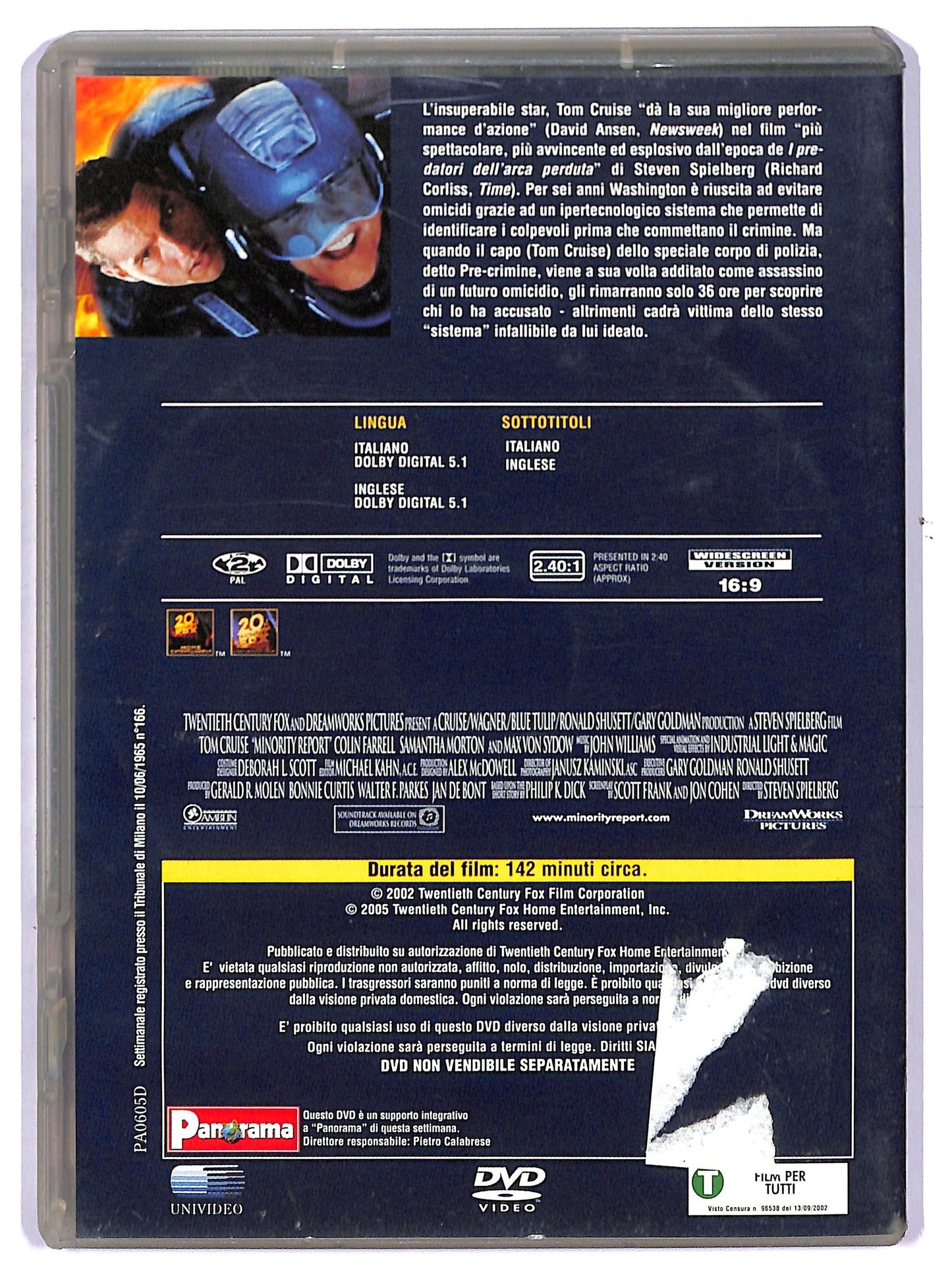 EBOND Minority Report EDITORIALE DVD D760410