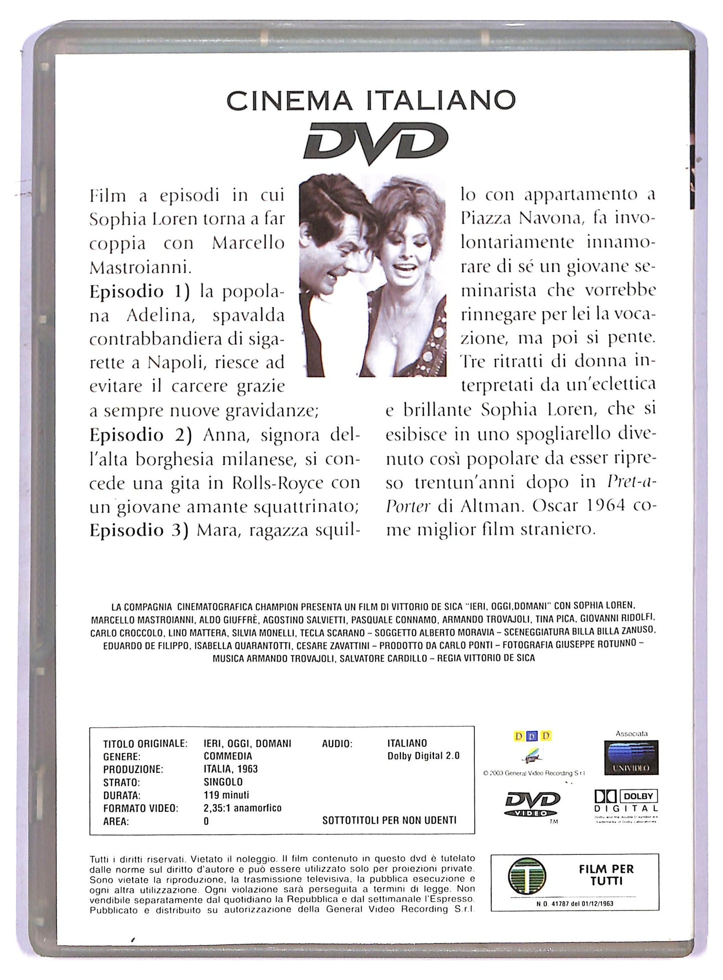 EBOND Ieri, oggi, domani EDITORIALE DVD D760622