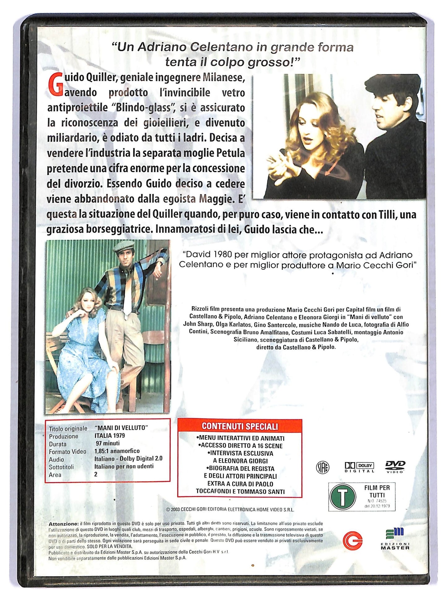 EBOND Mani di Velluto EDITORIALE DVD D760757