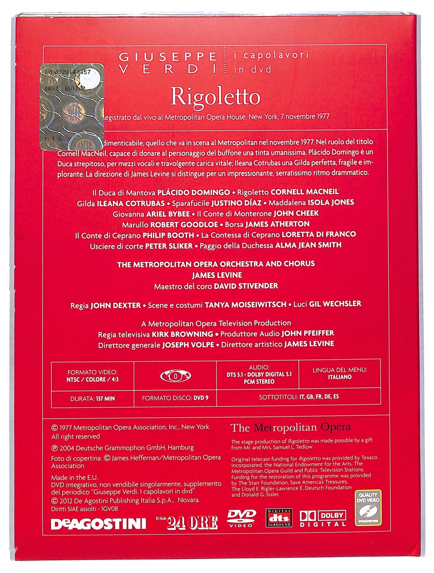 EBOND Giuseppe Verdi Rigoletto EDITORIALE DIGIPACK DVD D761238