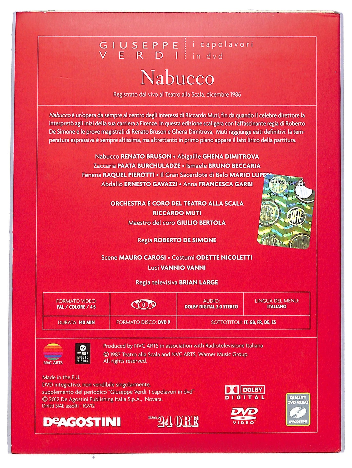 EBOND Nabucco - I capolavori in dvd Giuseppe Verdi EDITORIALE DVD D761239
