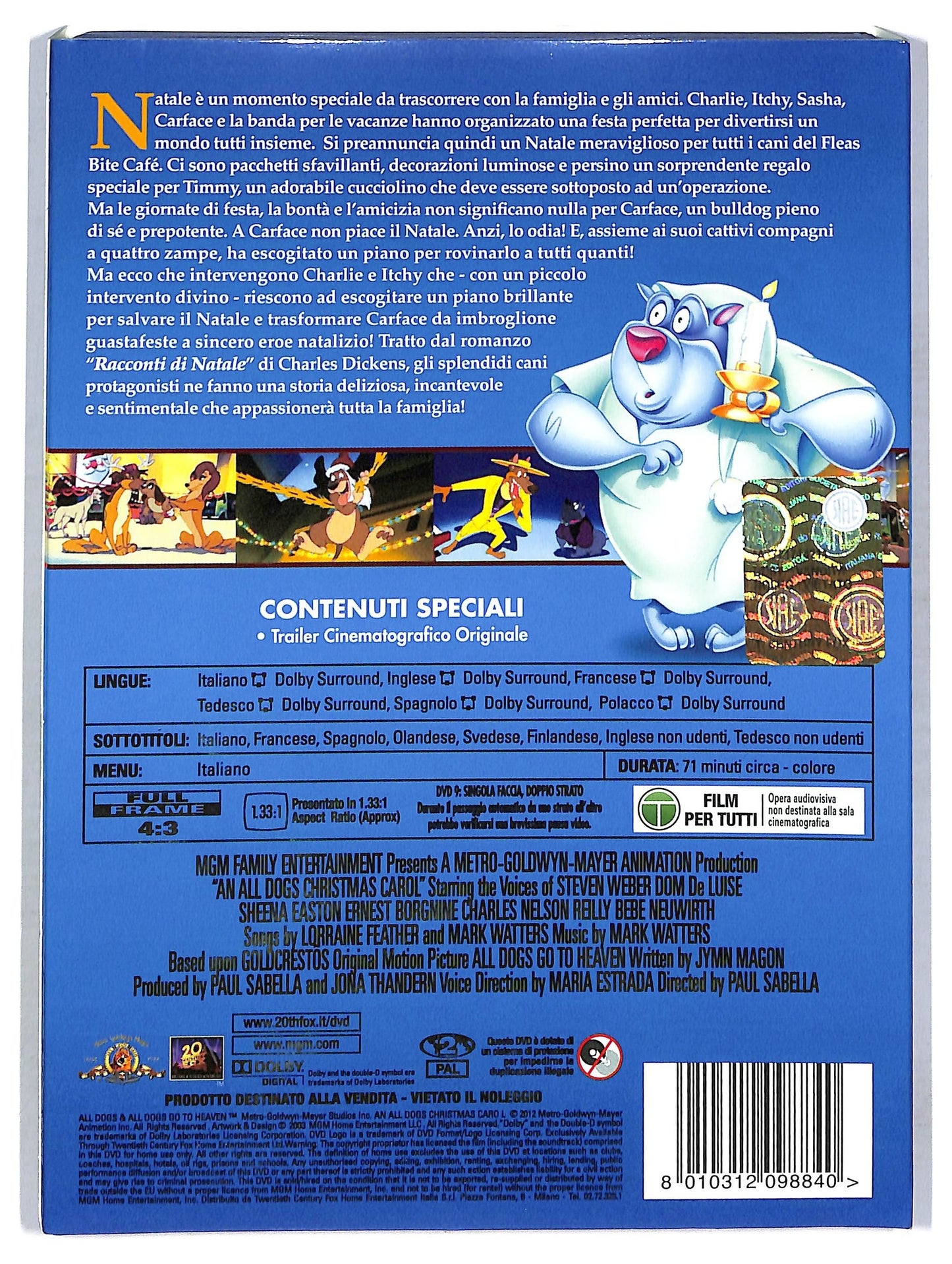 EBOND Anche i cani vanno in paradiso EDIZIONE SPECIALE DVD D762128