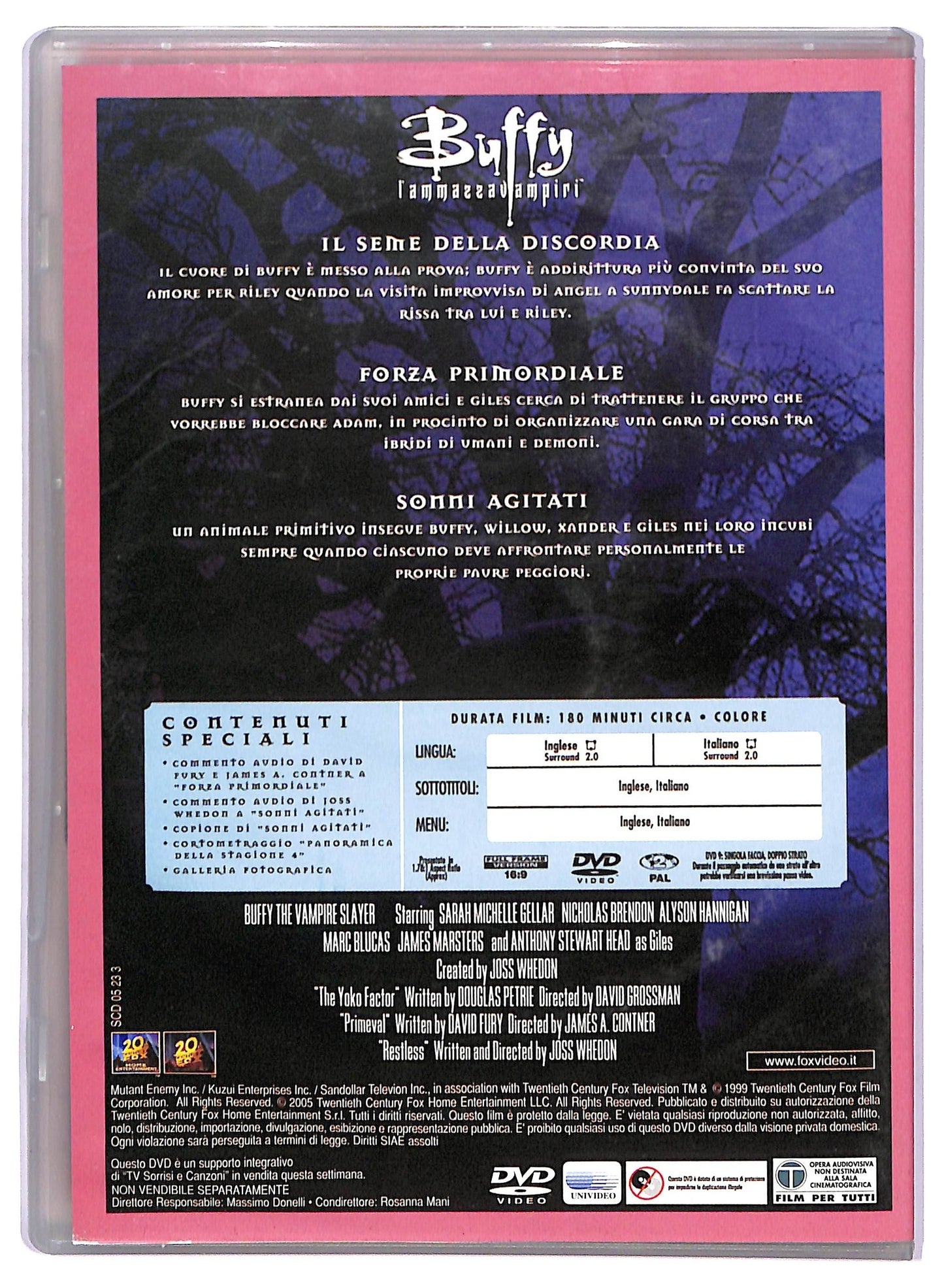 EBOND Buffy l'ammazzavampiri stagione 4 disco 6 EDITORIALE DVD D762539
