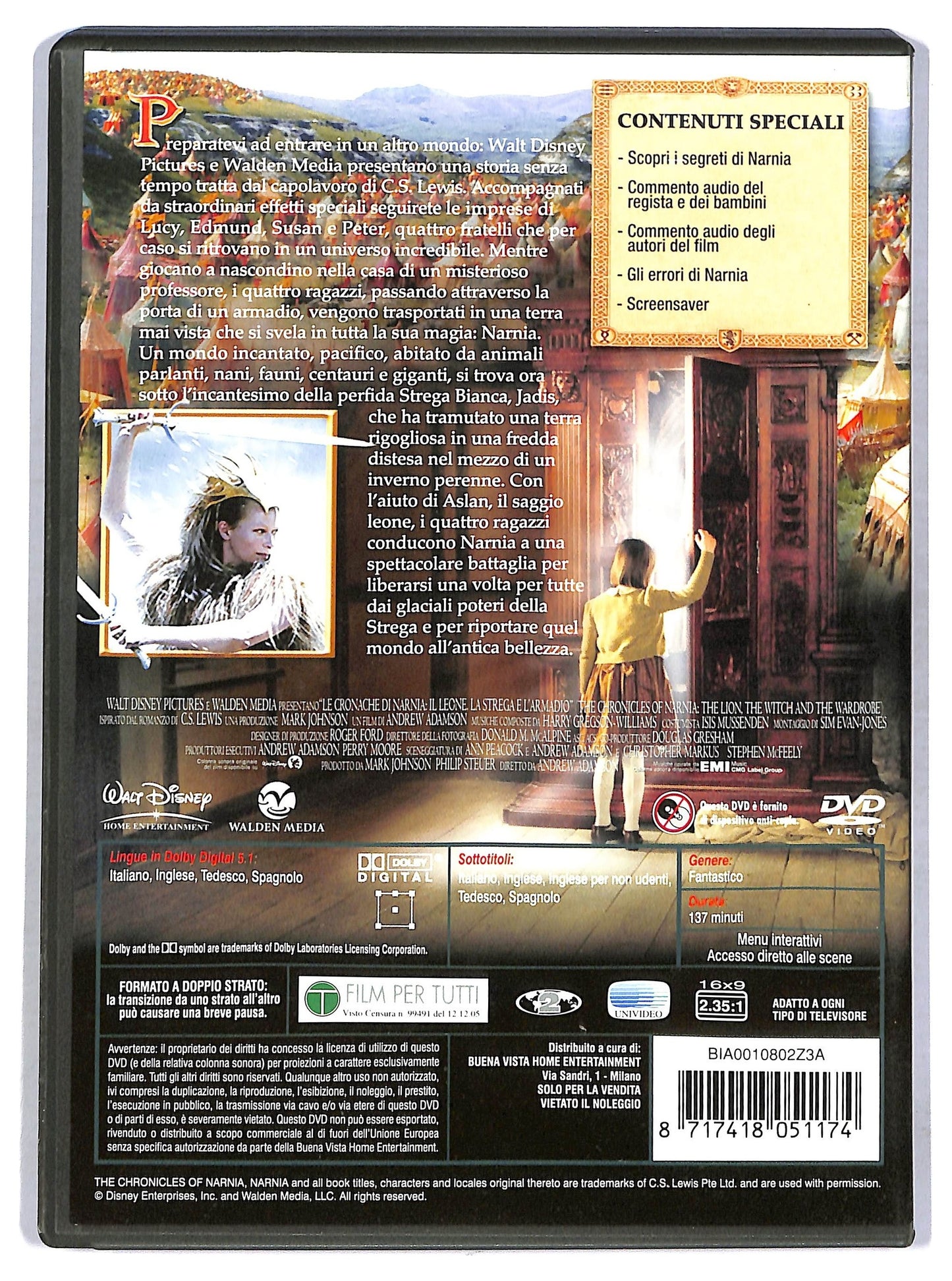 EBOND le cronache di narnia, il leone la strega e l'armadio DVD D762926