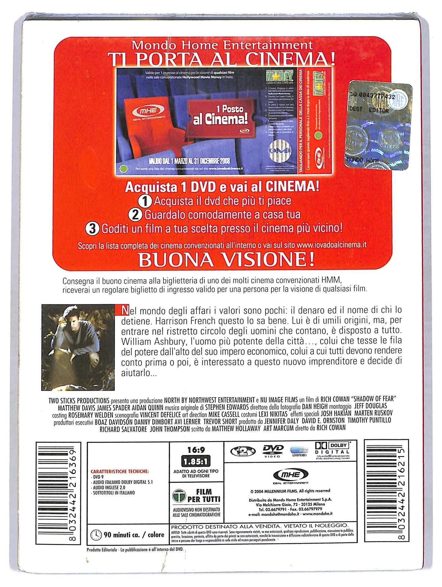 EBOND Shadow Of Fear Slipcase EDITORIALE DVD D764030