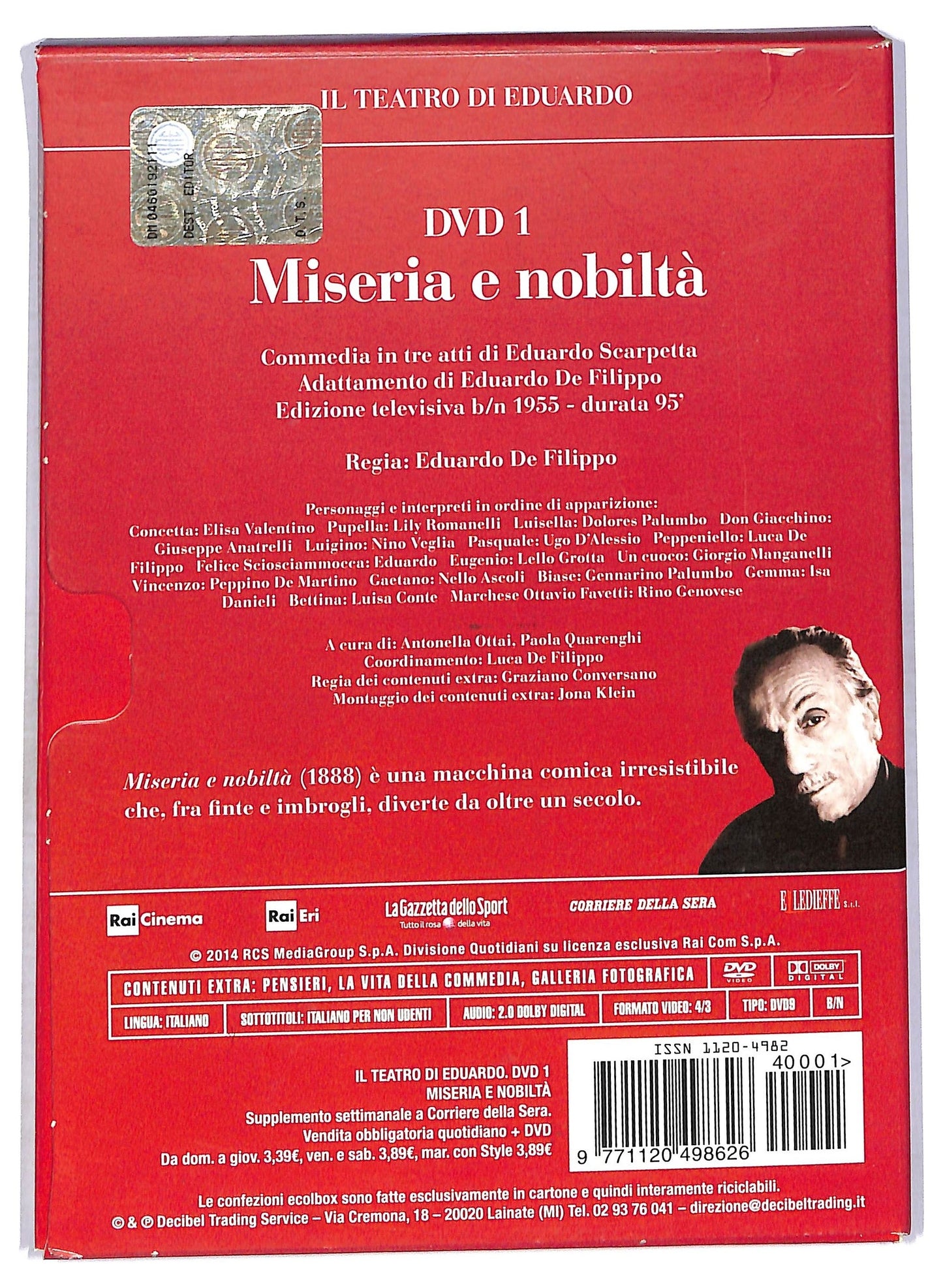 EBOND Il teatro di Eduardo - Miseria e nobilta Volume 1 EDITORIALE DVD D764861