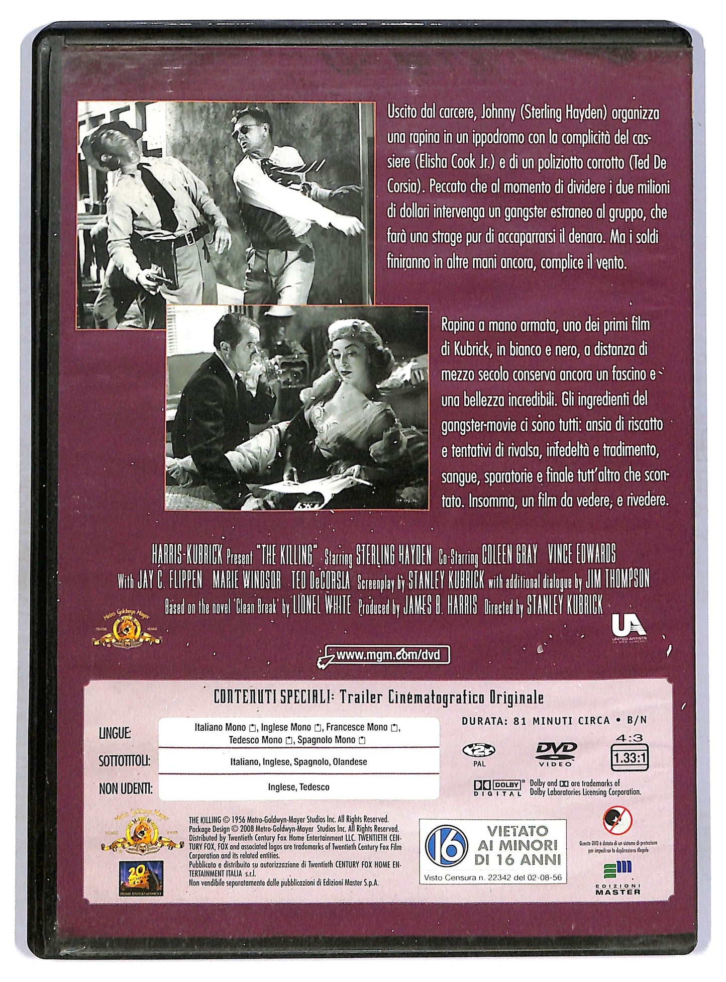 EBOND Rapina a mano armata EDITORIALE DVD D764920