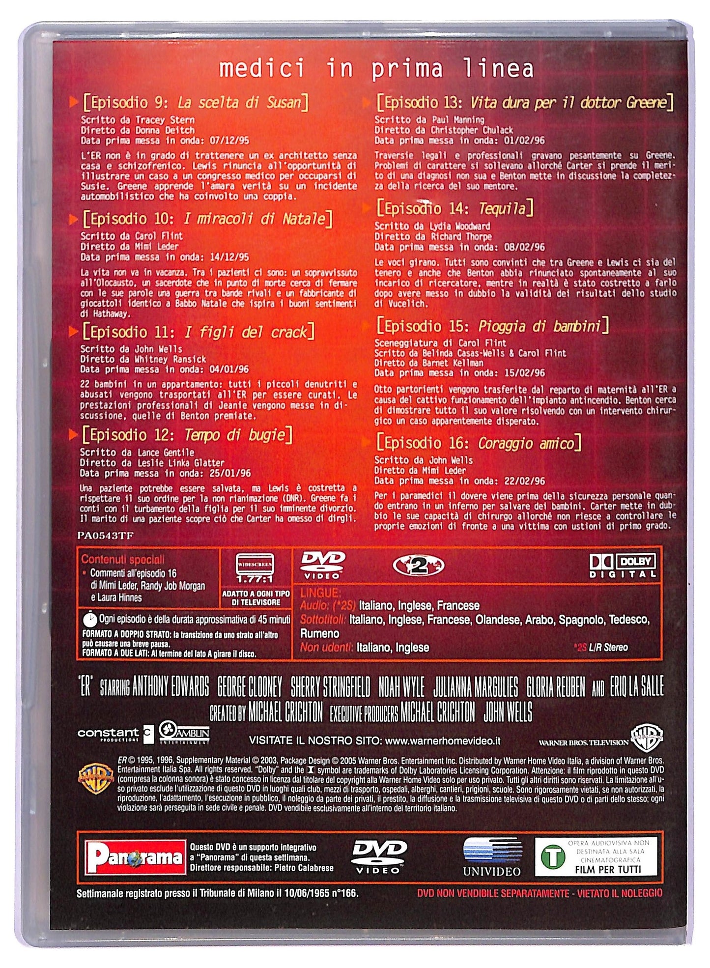 EBOND ER Medici In Prima Linea Disco 6 Anno 2 Epis. 9 - 16 EDITORIALE DVD D765230