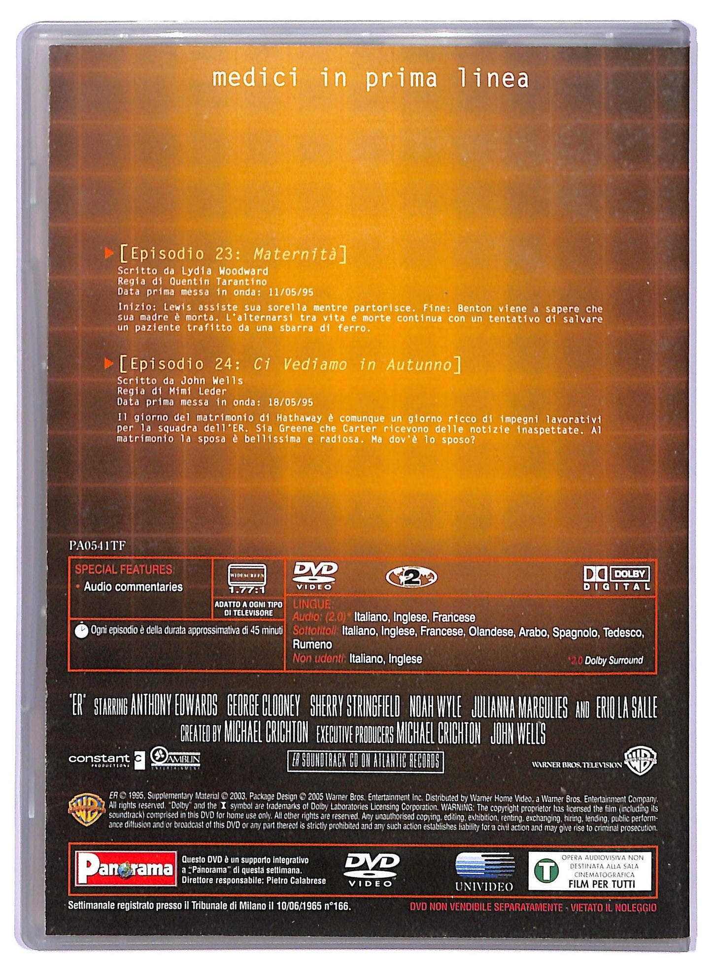 EBOND ER Medici in Prima Linea Disco 4 Anno 1 Epis 23-24 EDITORIALE DVD D765231