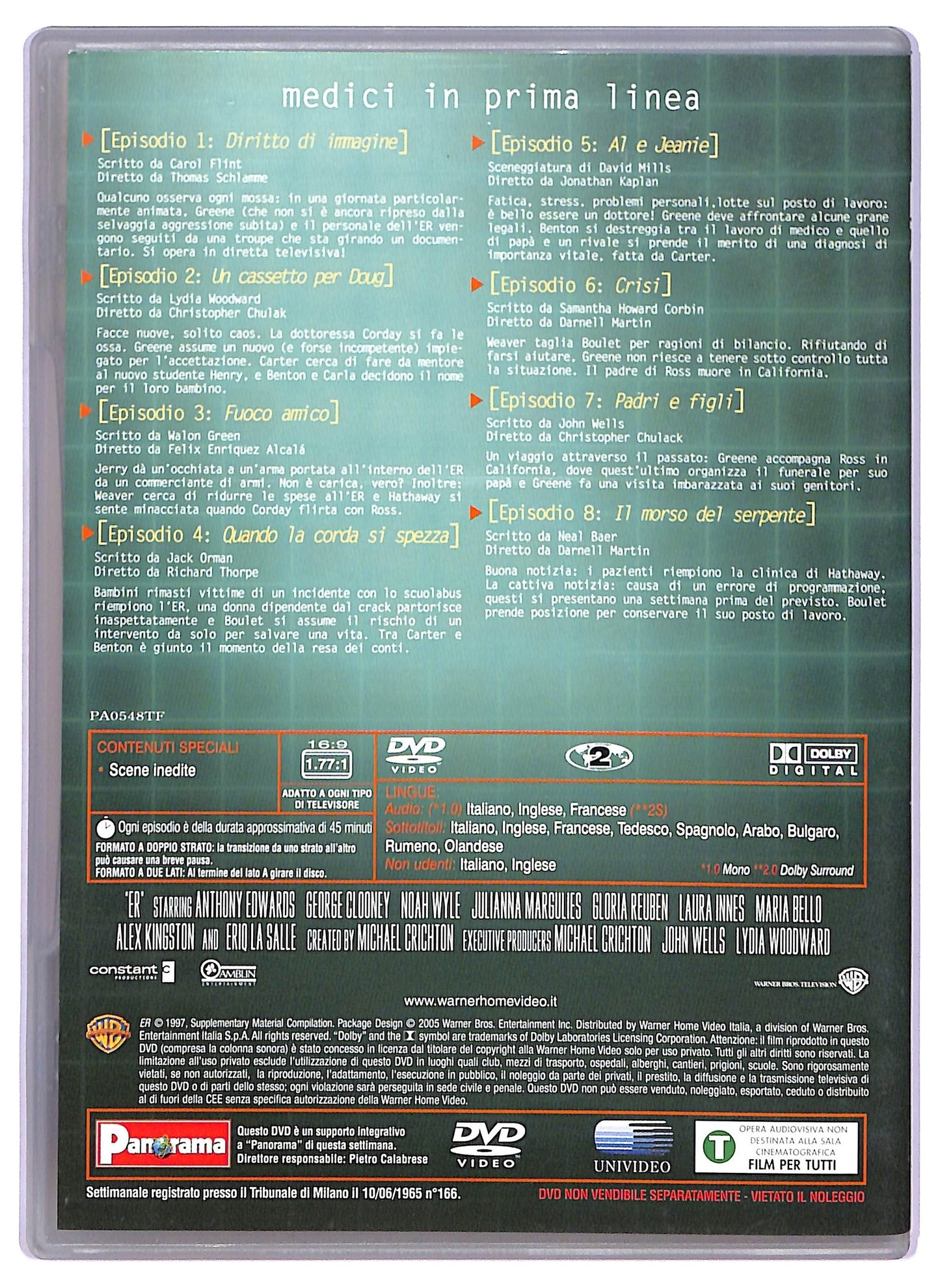 EBOND ER Medici In Prima Linea Disco 11 Anno 4 Epis. 1 - 8 EDITORIALE DVD D765232