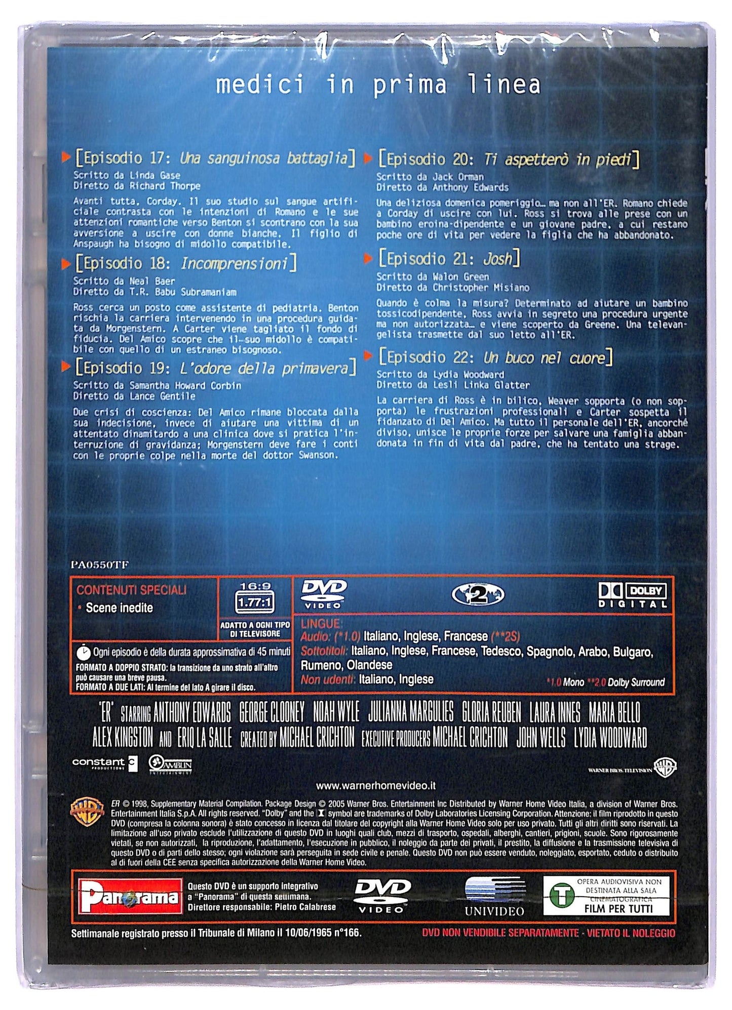 EBOND ER medici In Prima Linea Disco 13 Anno 4 Epis. 17-22 EDITORIALE DVD D765233