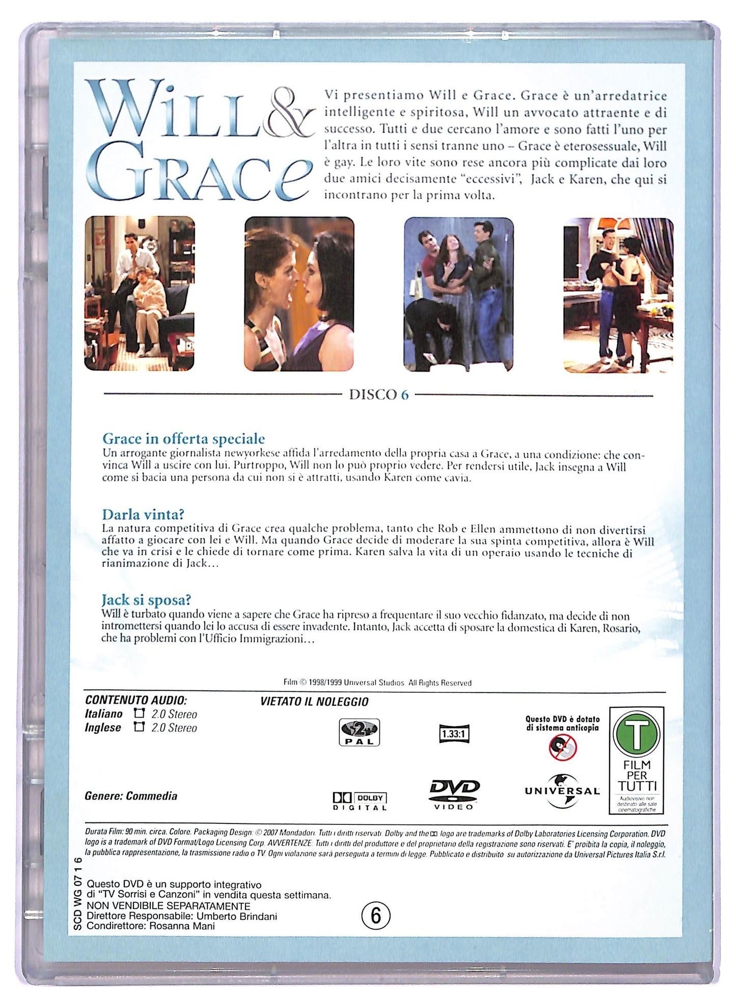 EBOND Will & Grace Stagione 1 Disco 6 EDITORIALE DVD D765250