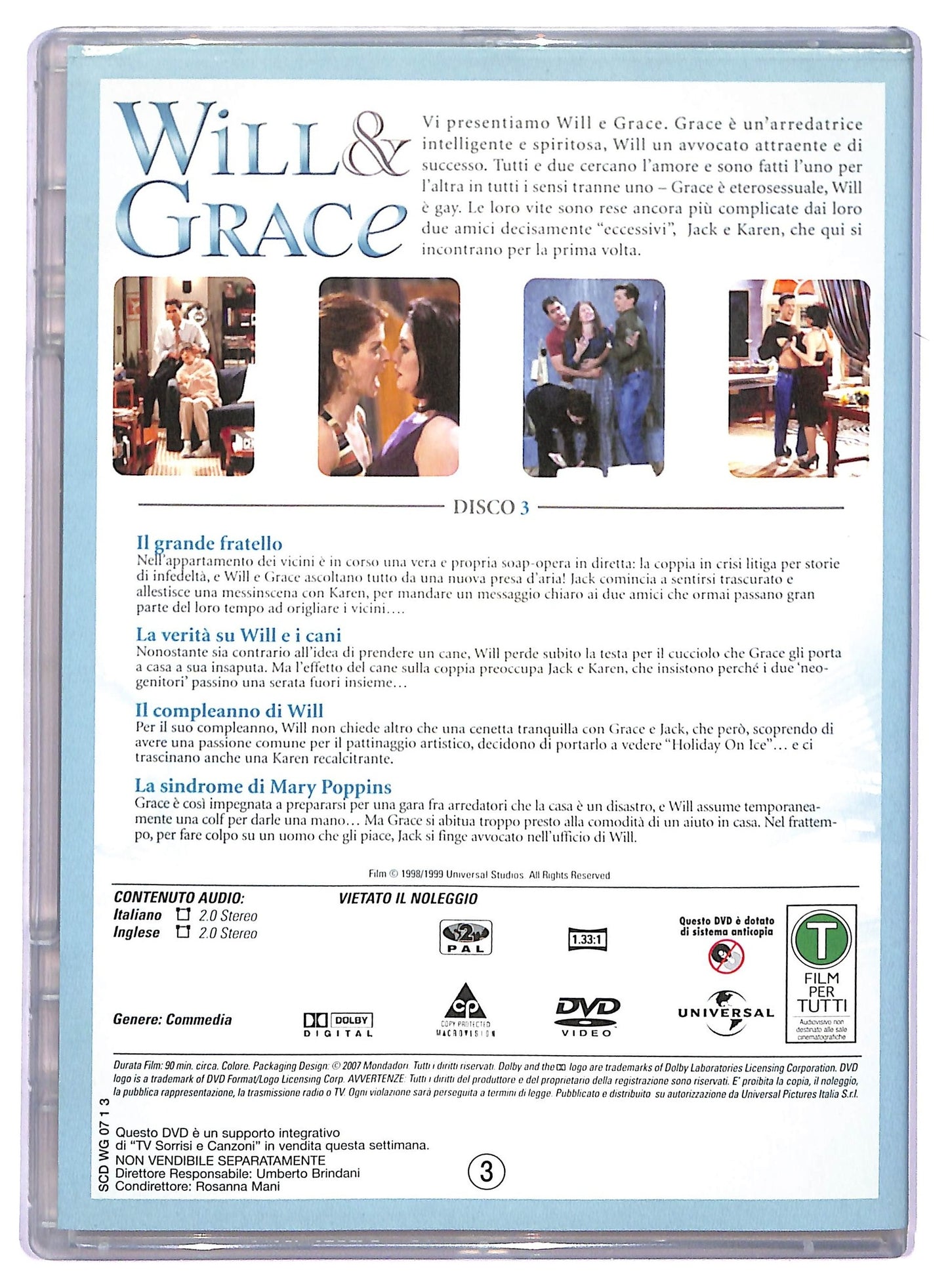EBOND Will & Grace Stagione 1 Disco 3 EDITORIALE DVD D765258