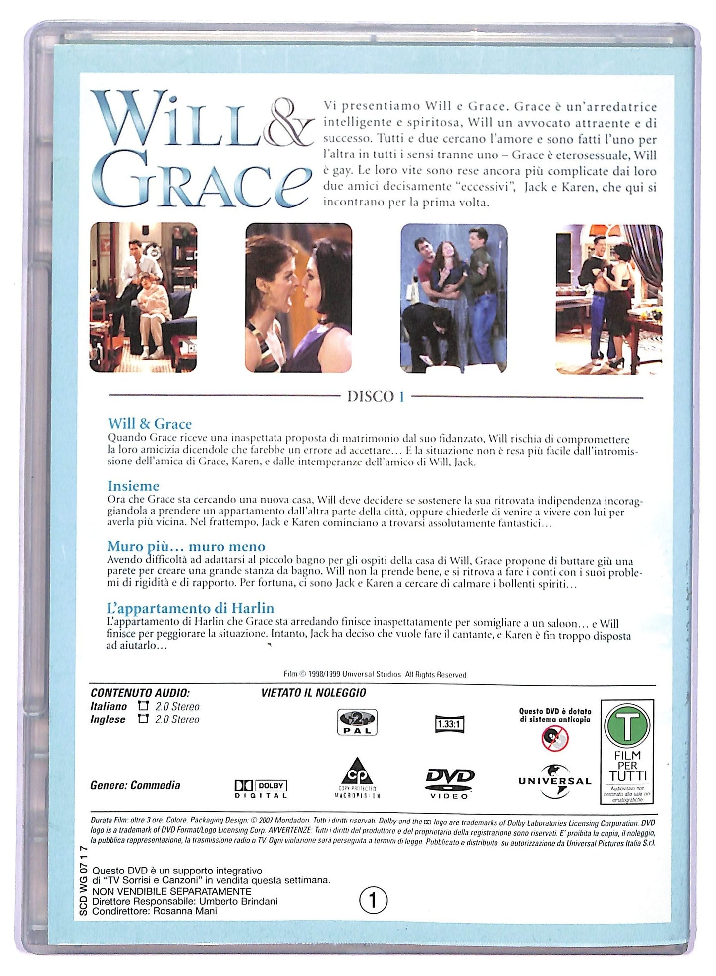 EBOND Will & Grace Stagione 1 Disco 1 EDITORIALE DVD D765277