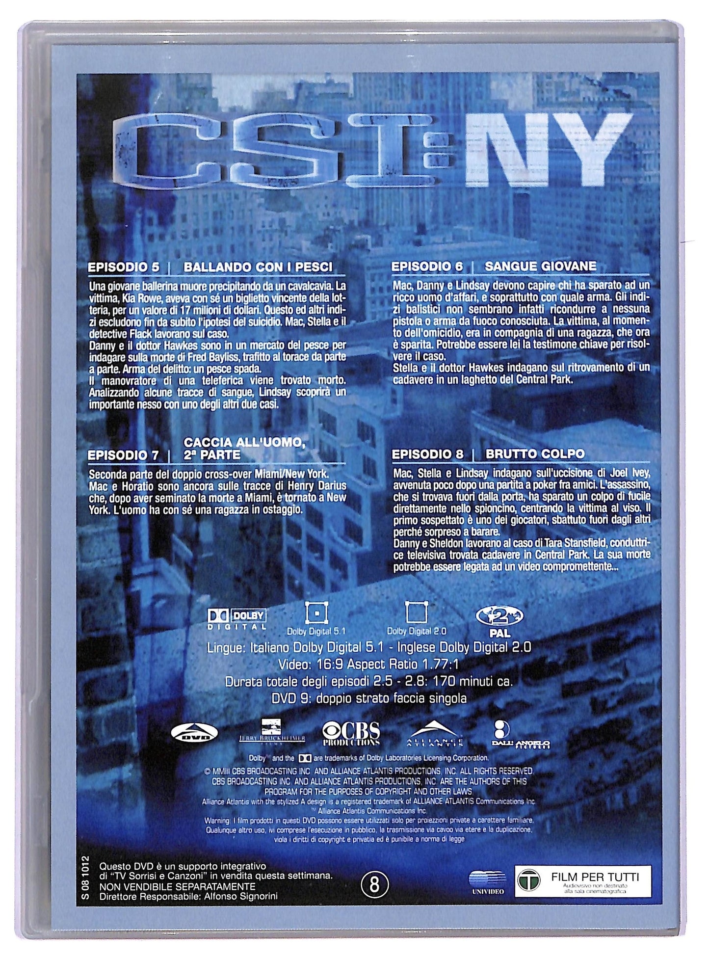 EBOND CSI: NY Seconda Stagione Episodi 5 - 8 EDITORIALE DVD D765281
