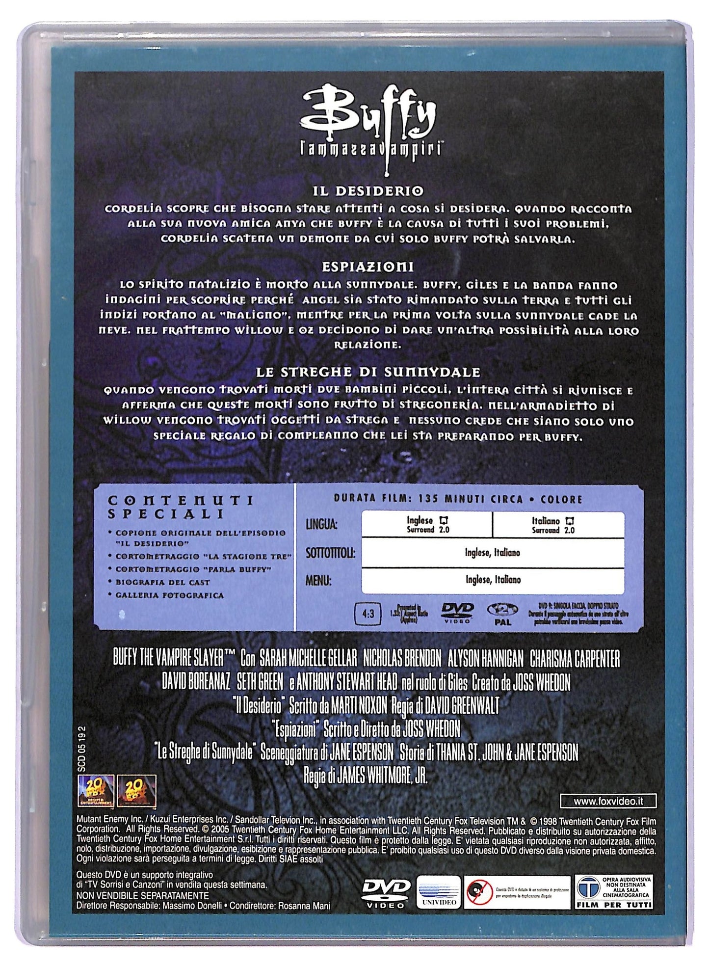 EBOND Buffy L'Ammazza Vampiri Stagione 3 Disco 3 EDITORIALE DVD D765284