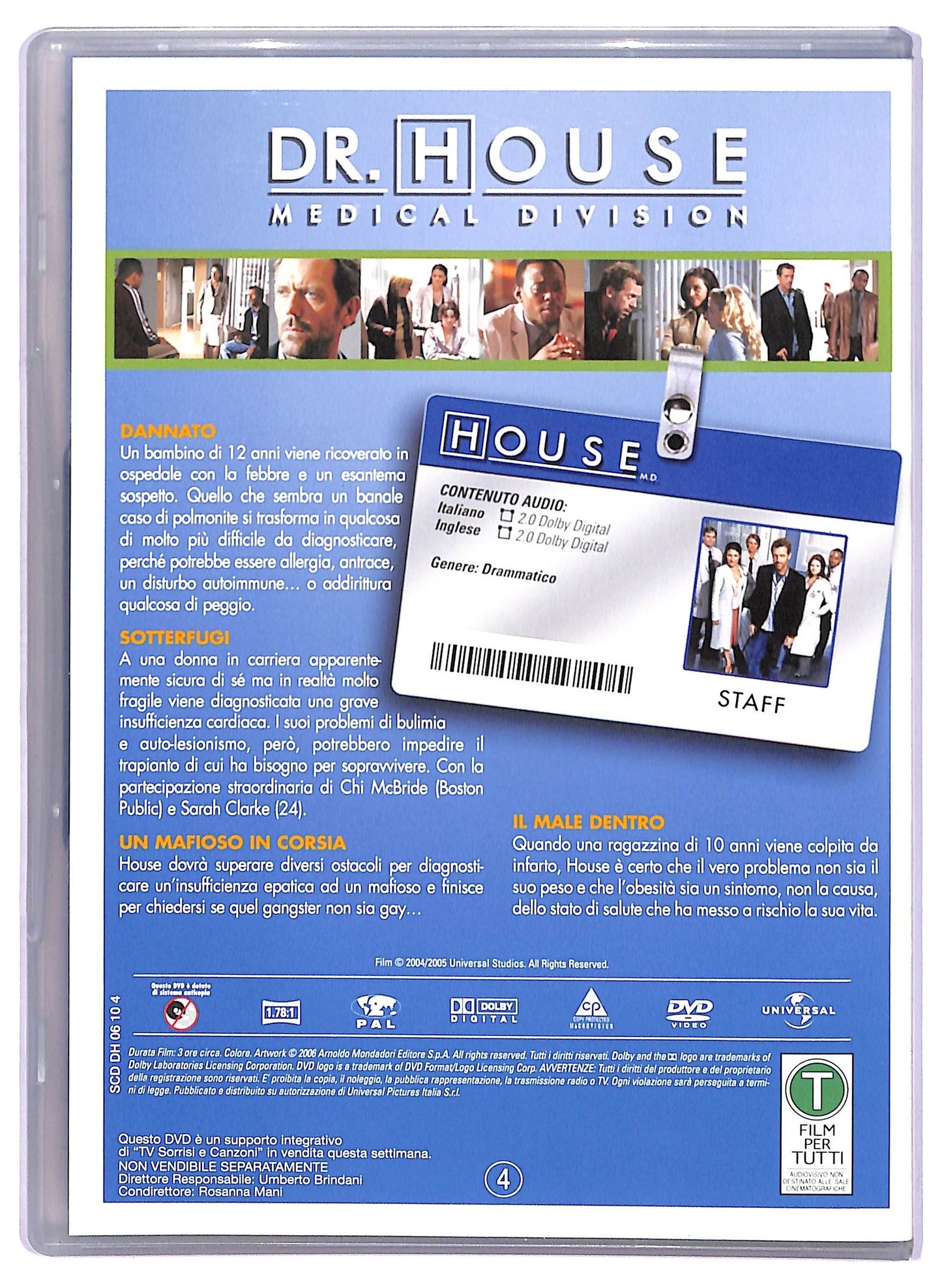 EBOND DR. House Medical Division Stagione 1 Disco 4 Epis. 13 - 16 EDITORIALE DVD D765304