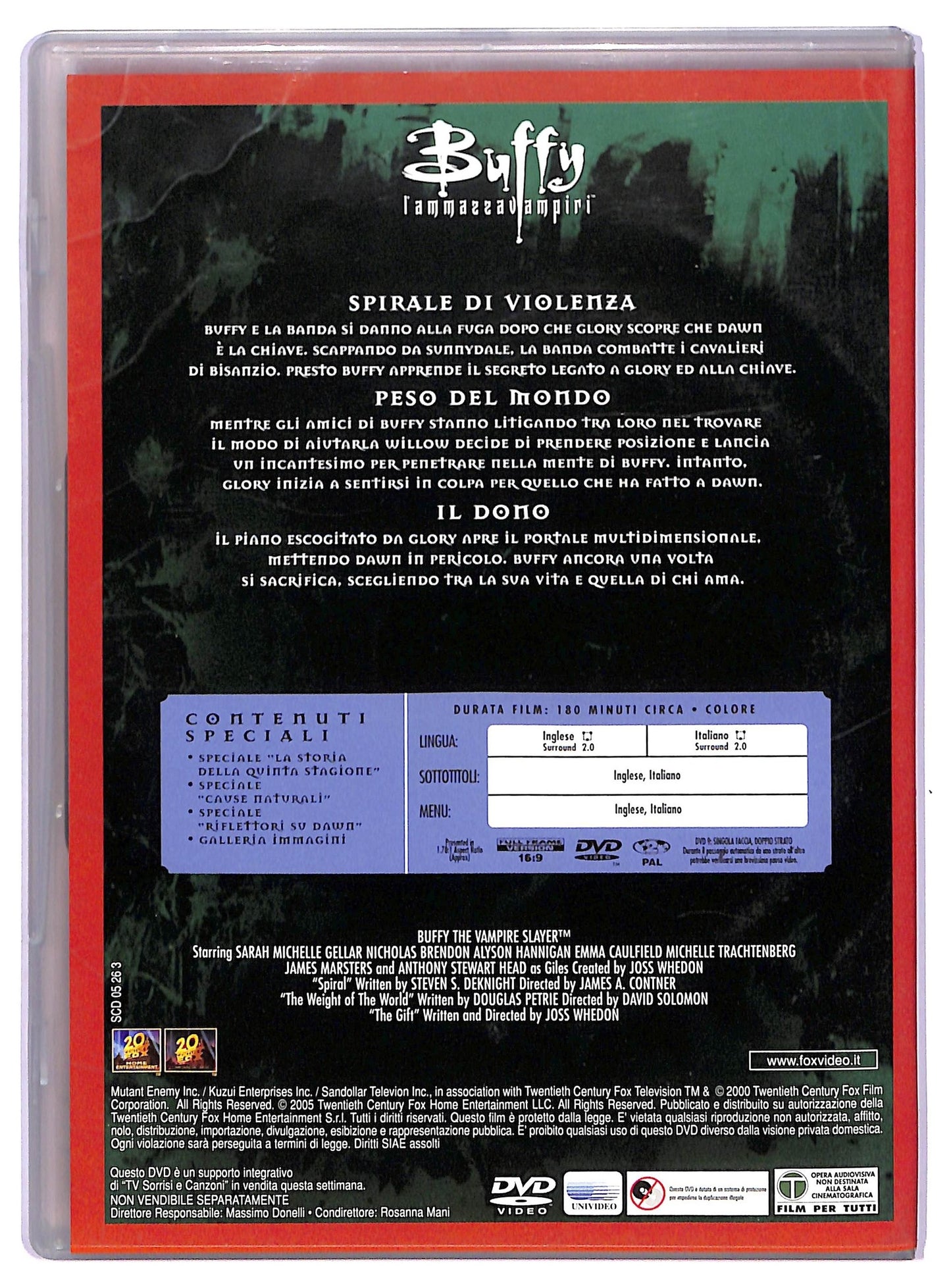 EBOND Buffy L'Ammazza Vampiri Stagione 5 Disco 6 EDITORIALE DVD D765314