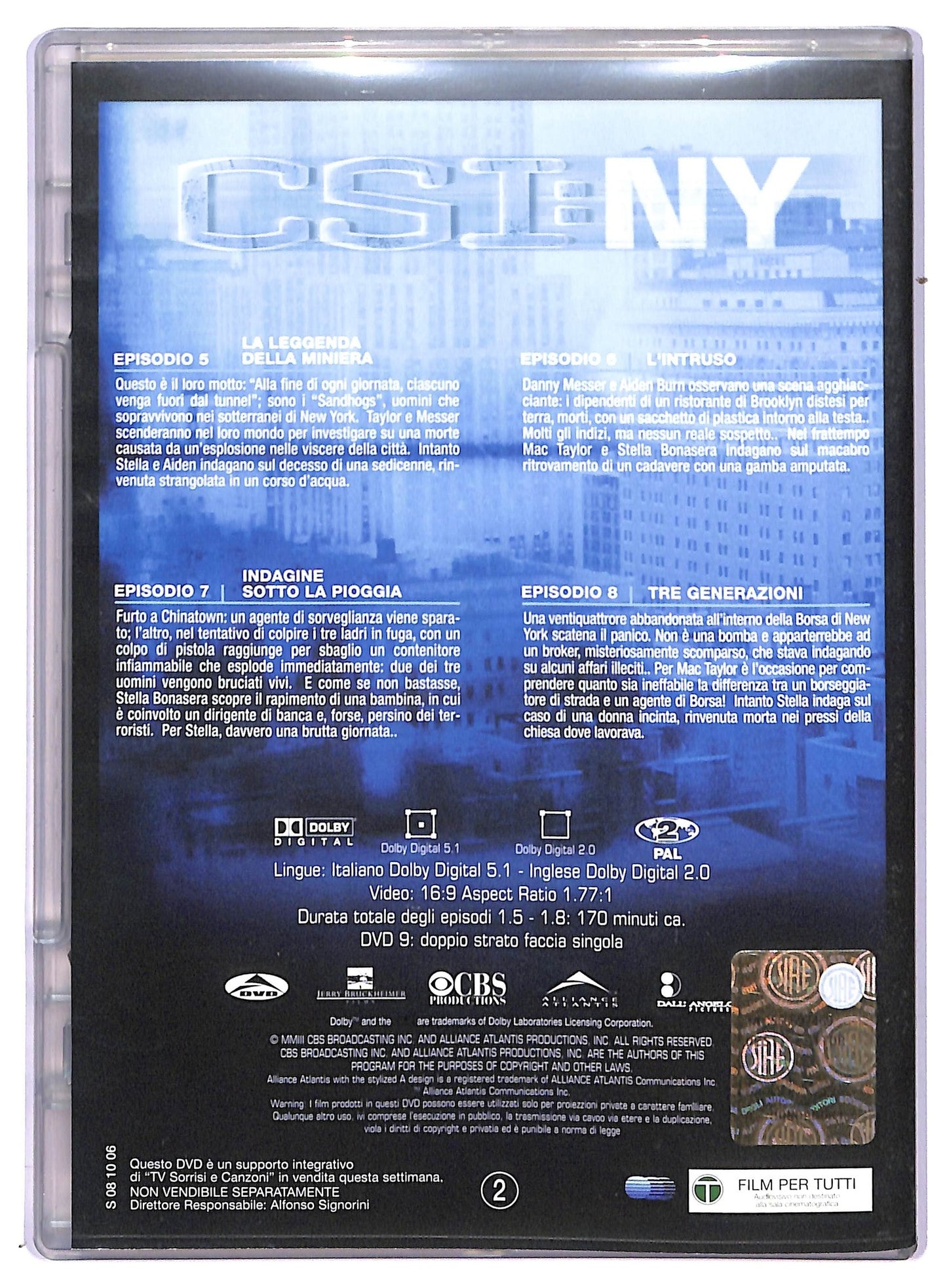 EBOND CSI: NY Prima Stagione Episodi 5 - 8 EDITORIALE DVD D765331