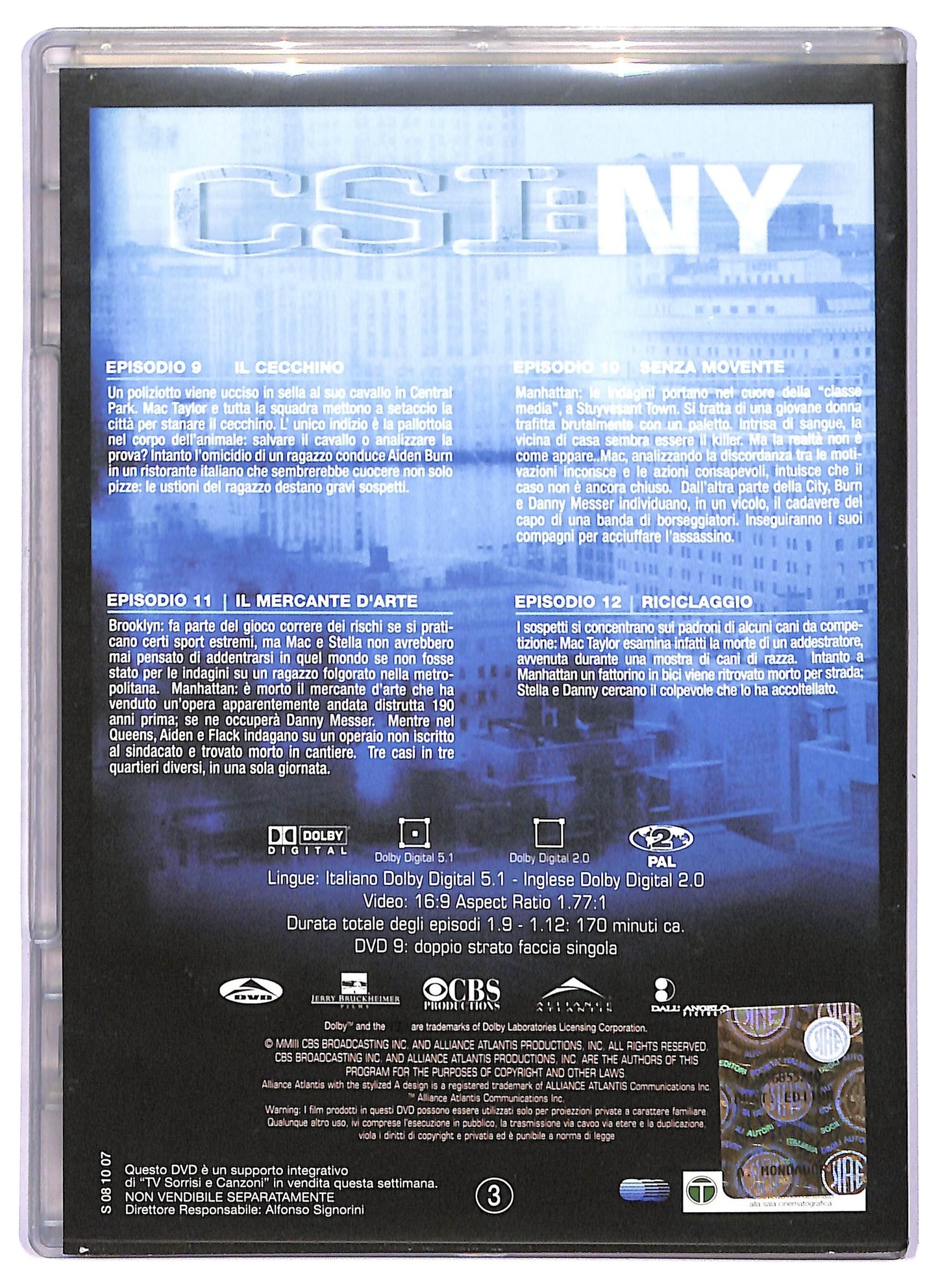 EBOND CSI: NY Prima Stagione Episodi 9 - 12 EDITORIALE DVD D765333