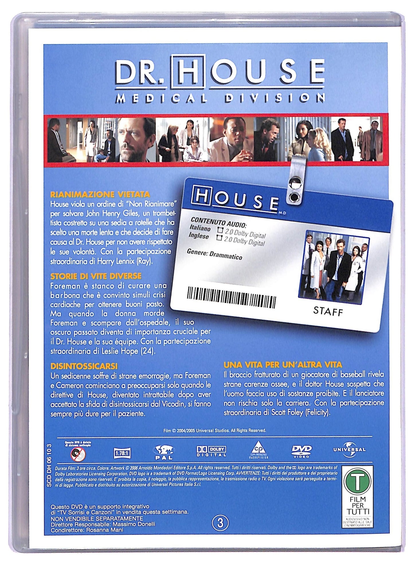 EBOND DR. House Medical Division Stagione 1 Disco 3 Epis. 9 - 12 EDITORIALE DVD D765335