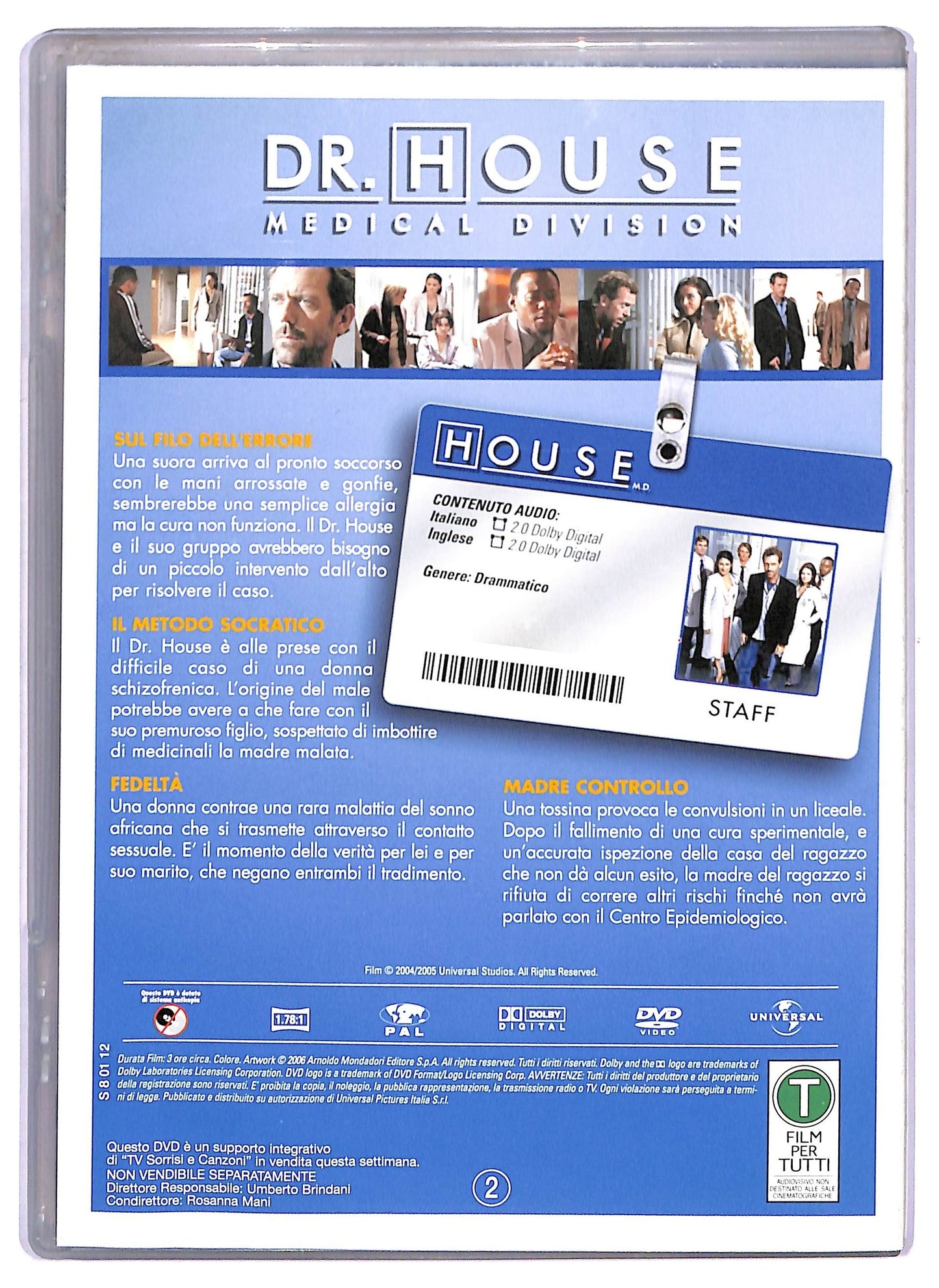 EBOND DR. House Medical Division Stagione 1 Disco 2 Epis. 5- 8 EDITORIALE DVD D765341