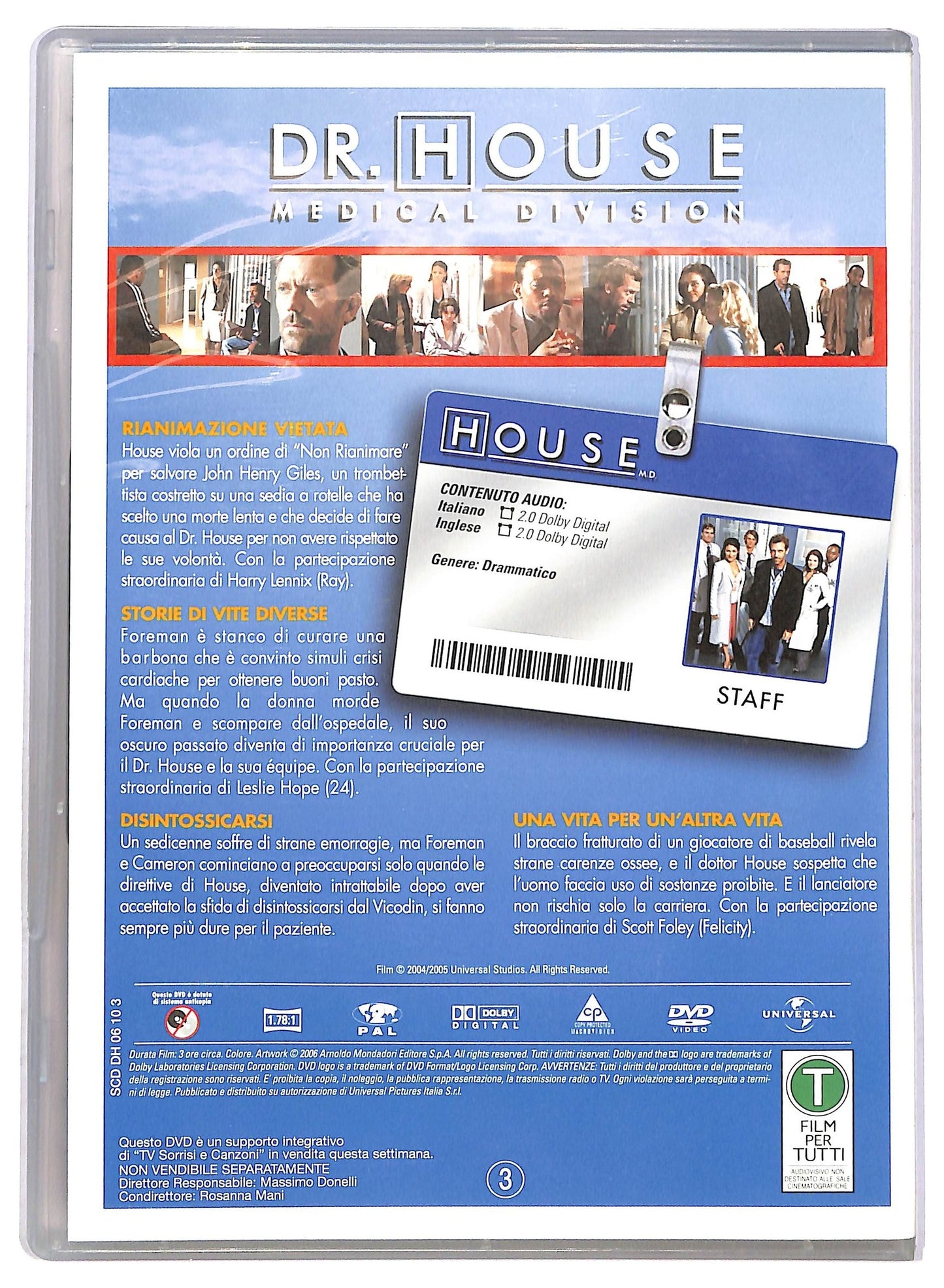 EBOND DR. House Medical Division Stagione 1 Disco 3 Epis. 9 - 12 EDITORIALE DVD D765402