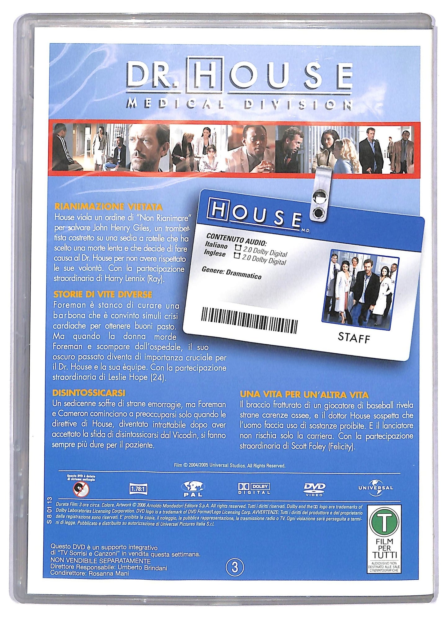 EBOND DR. House medical Division Stagione 1 Disco 3 Epis. 9 - 12 EDITORIALE DVD D765514
