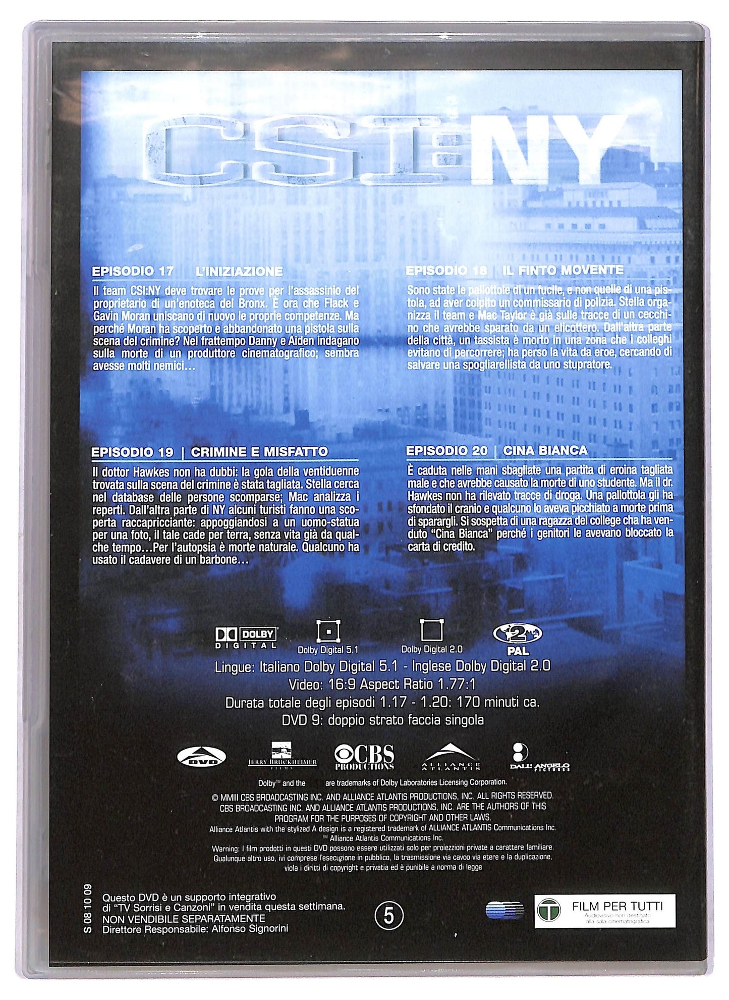 EBOND CSI: NY Prima Stagione Episodi 17-20 EDITORIALE DVD D766152