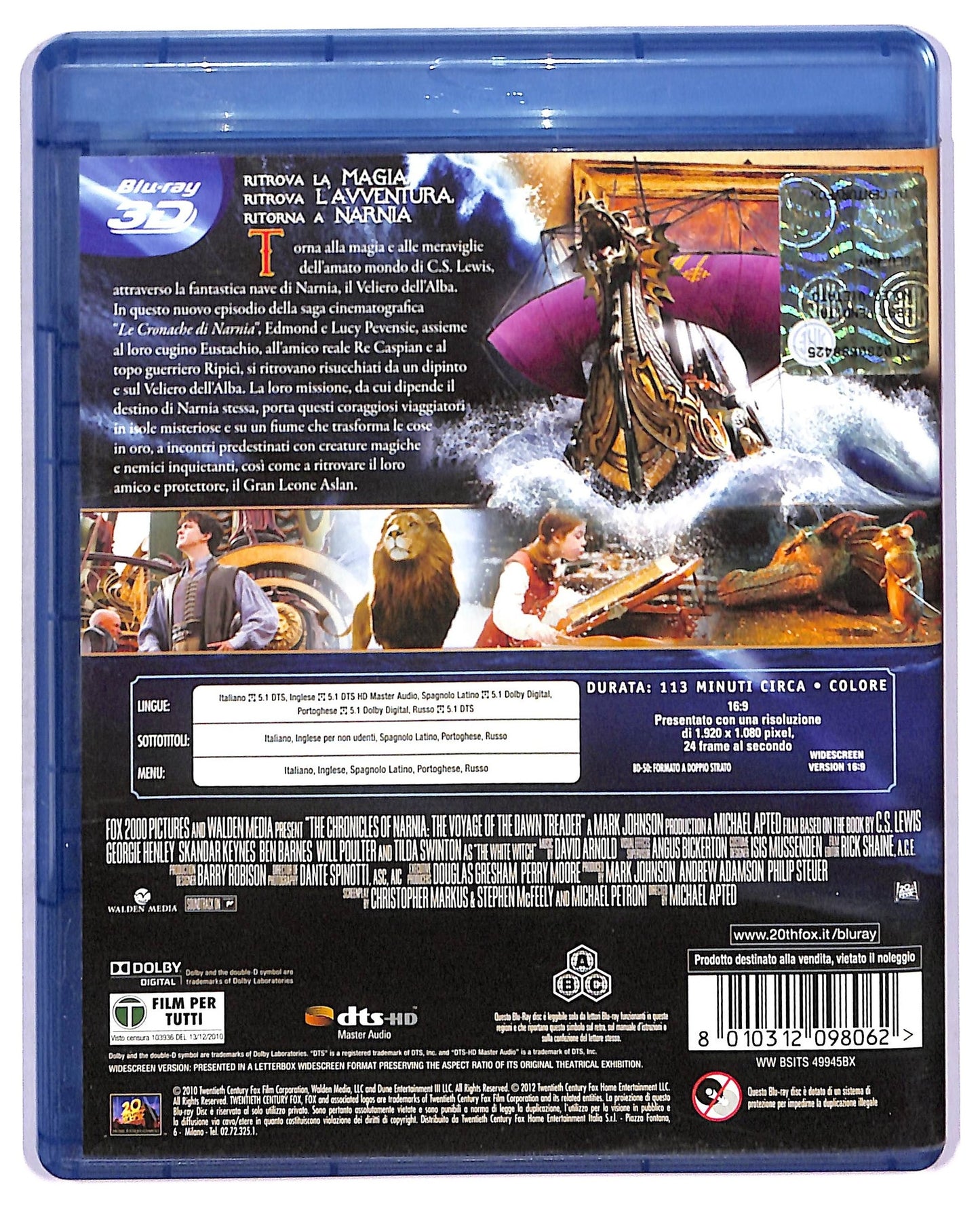 EBOND Le cronache di Narnia Il viaggio del veliero BLURAY 3D BLURAY D766554