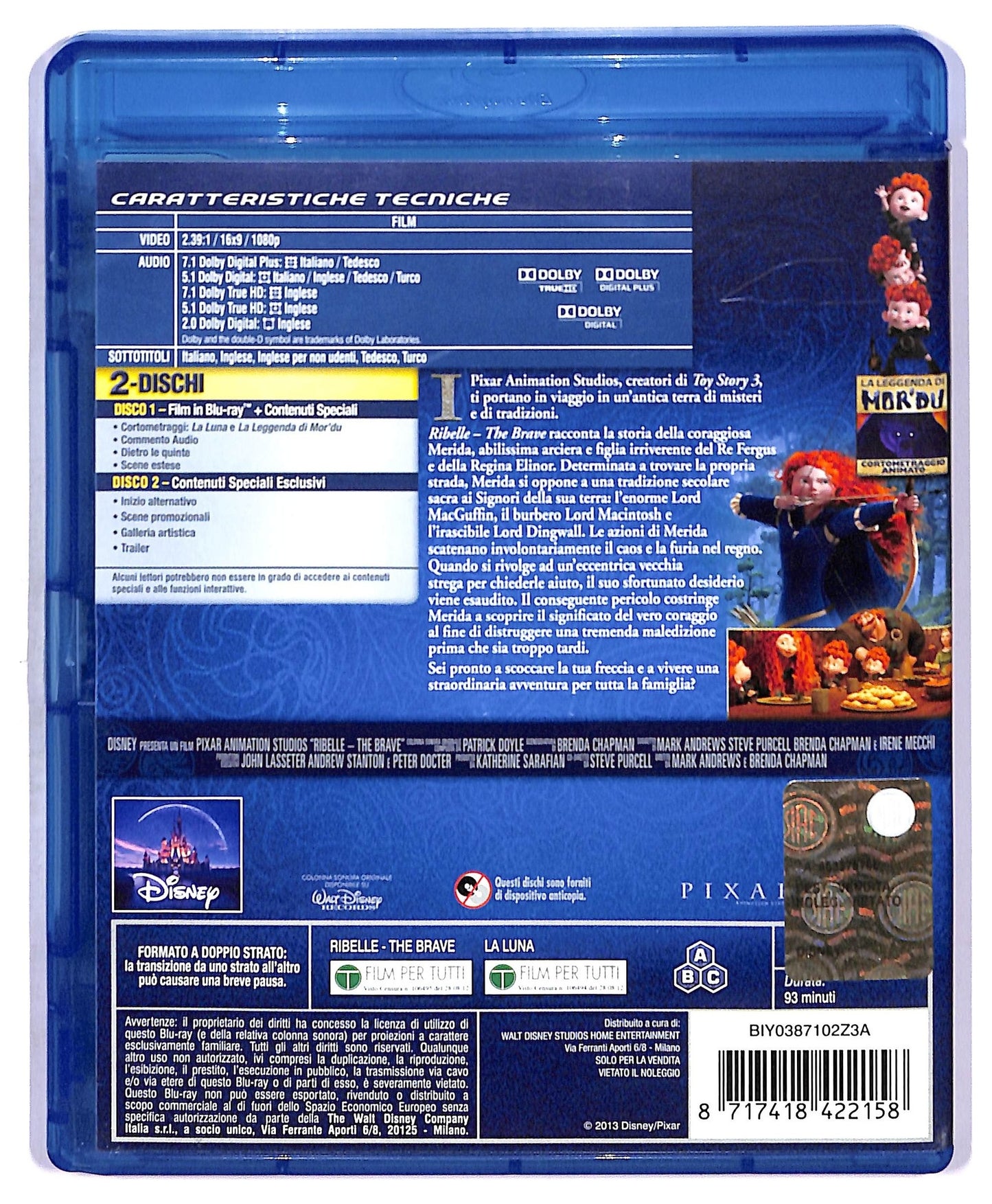 EBOND Ribelle The Brave DISNEY E-COPY +2 BLURAY D766575