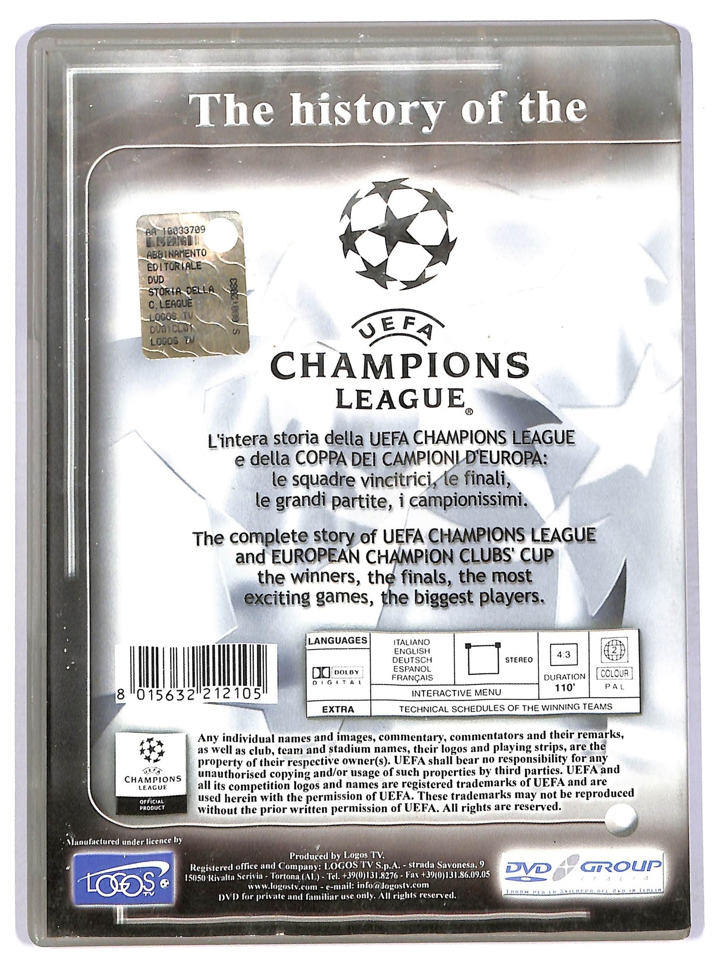 EBOND The History Of The Uefa Champion League Editoriale DVD D767310
