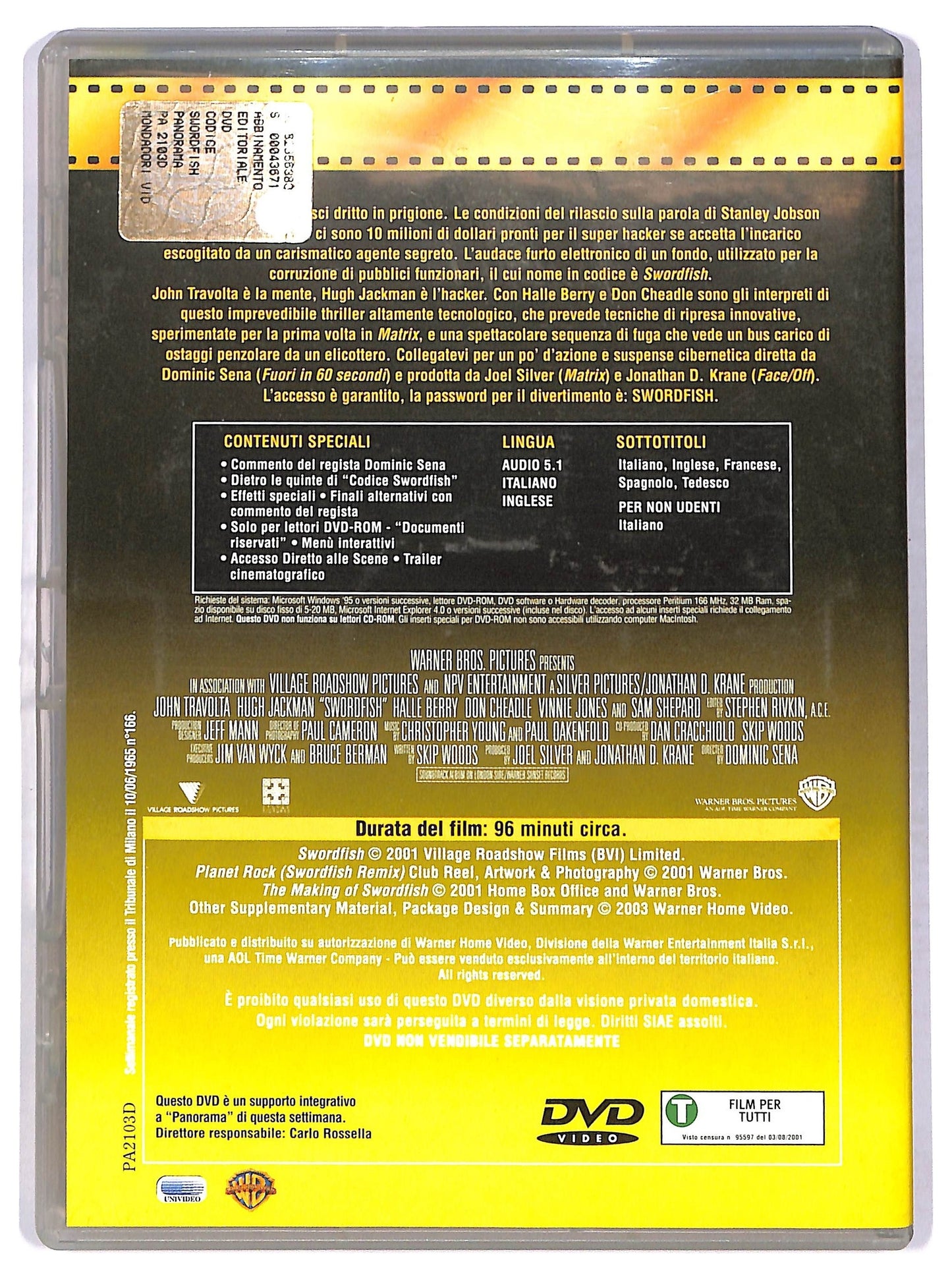EBOND Codice: Swordfish EDITORIALE DVD D767407