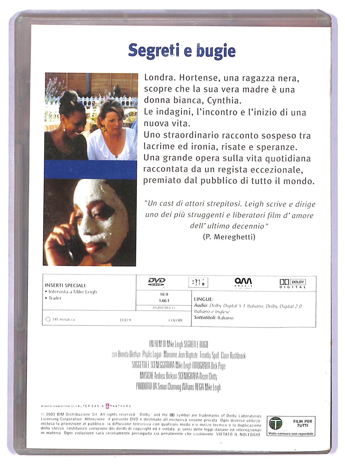 EBOND Segreti e bugie EDITORIALE DVD D768430