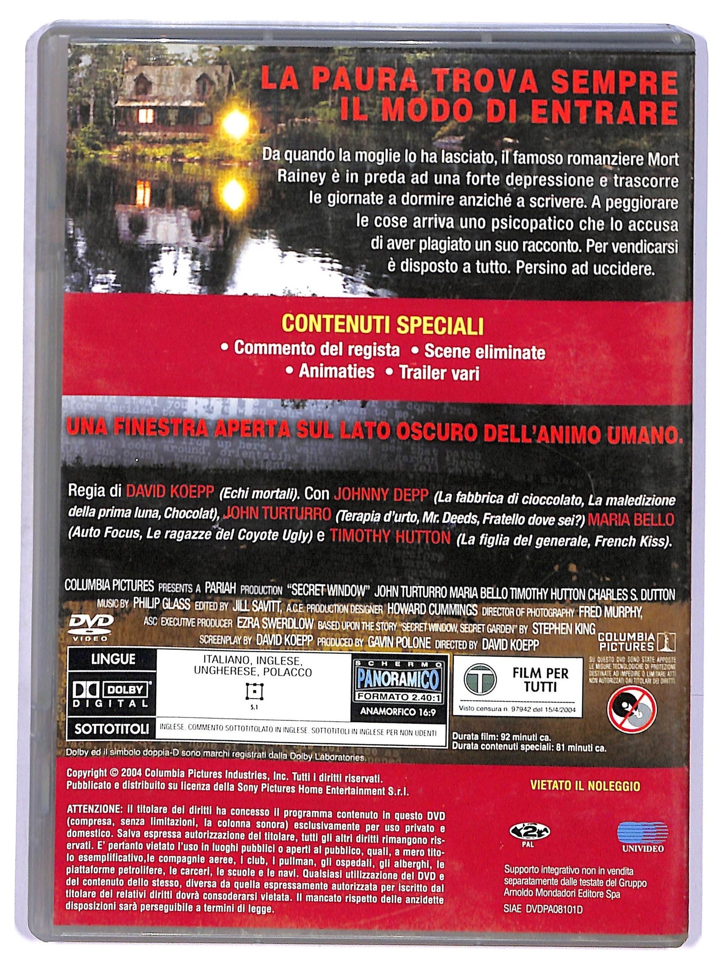 EBOND Secret Window EDITORIALE DVD D768431