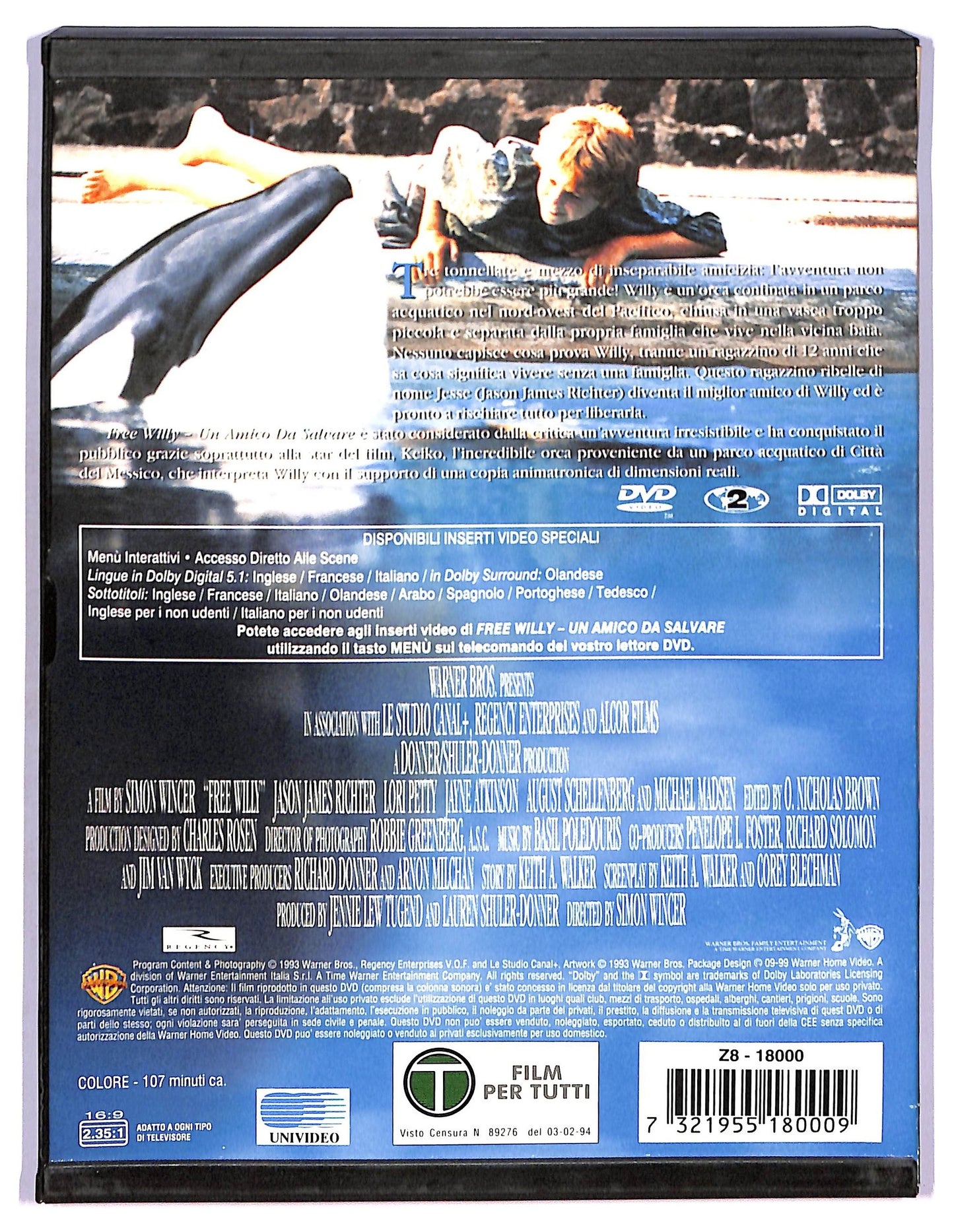 EBOND Free Willy - Un amico da salvare SNAPPER DVD D768552