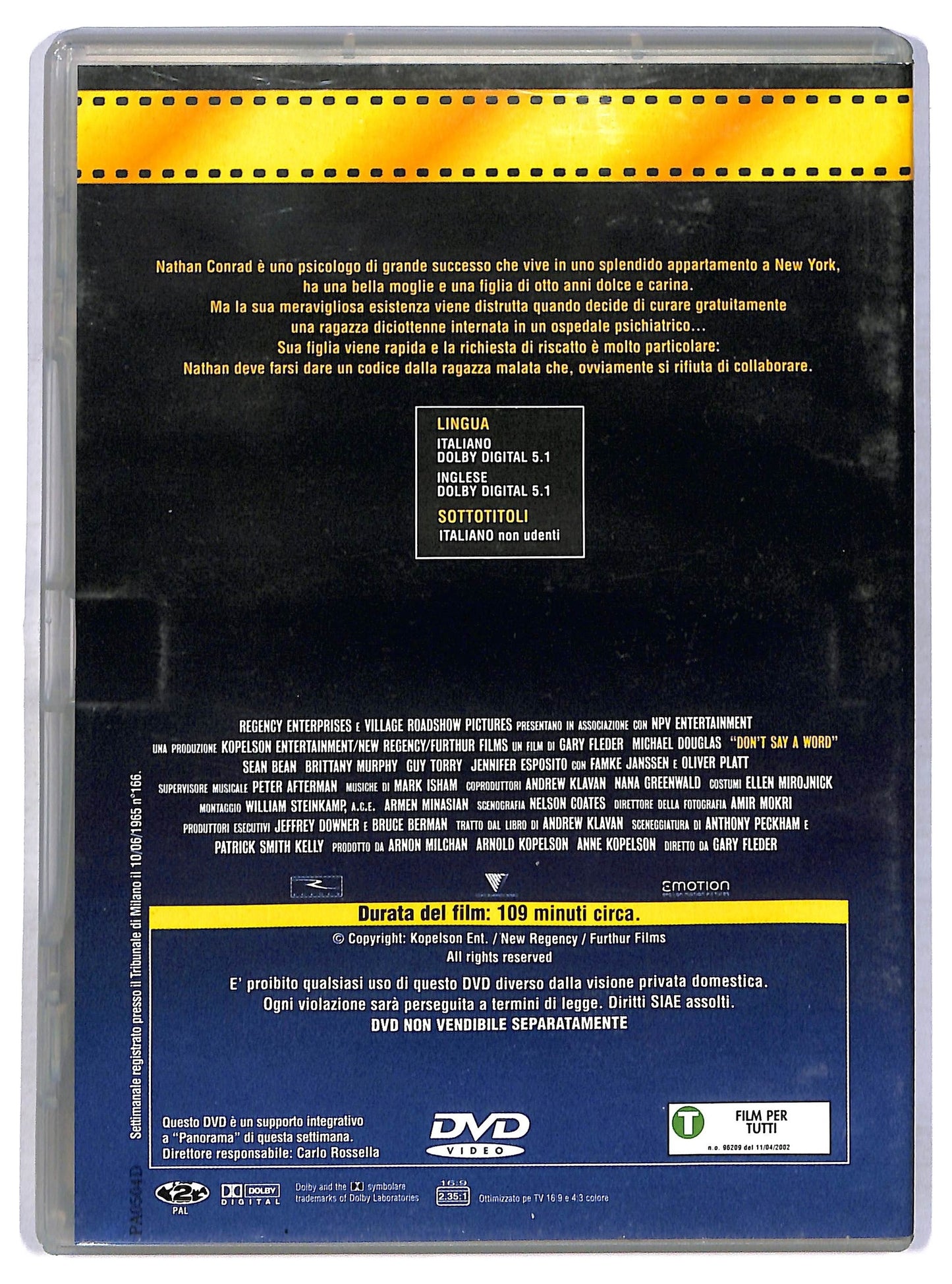 EBOND Don't Say a Word EDITORIALE DVD D769081