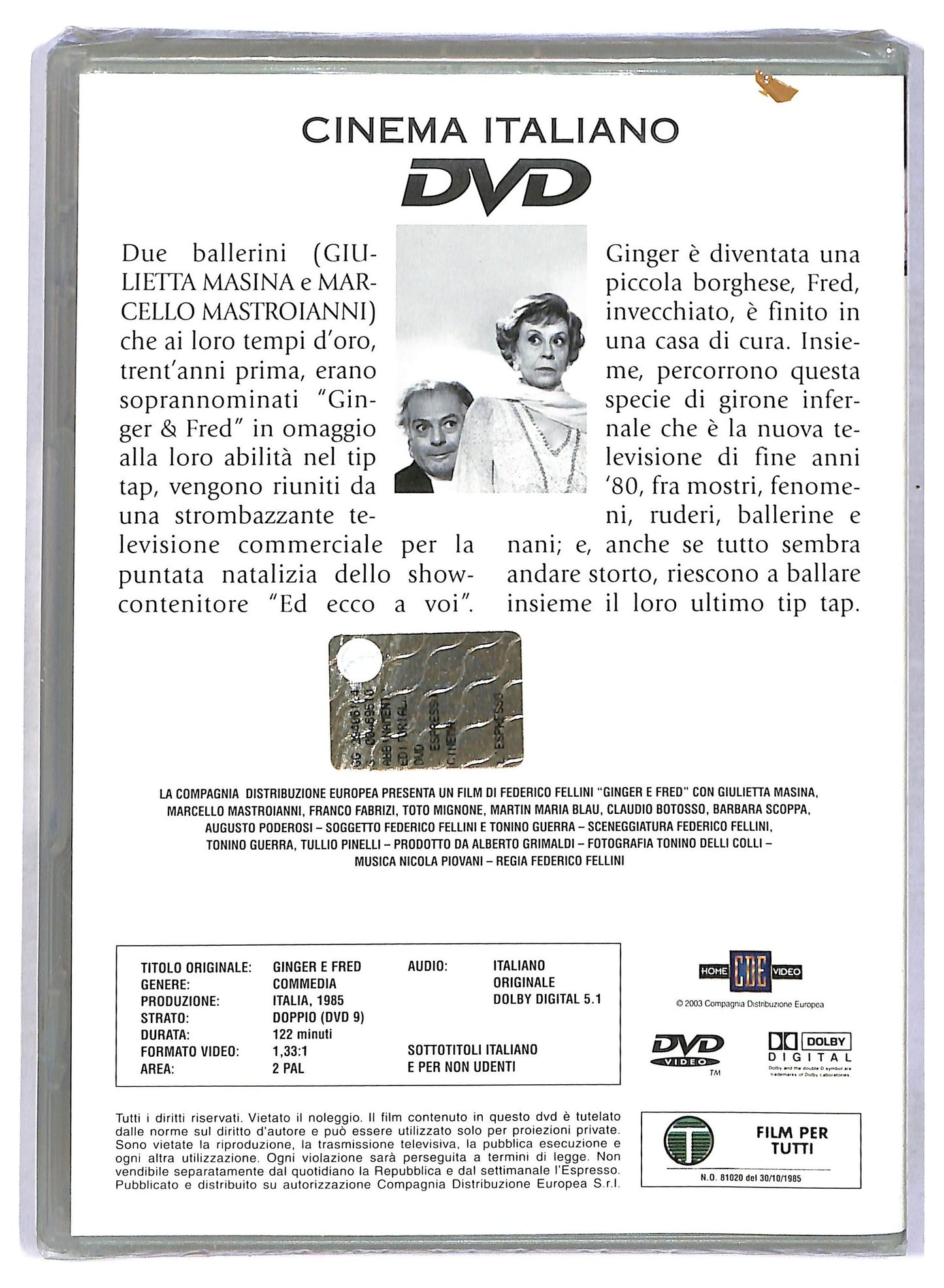 EBOND Ginger e Fred EDITORIALE DVD D769160