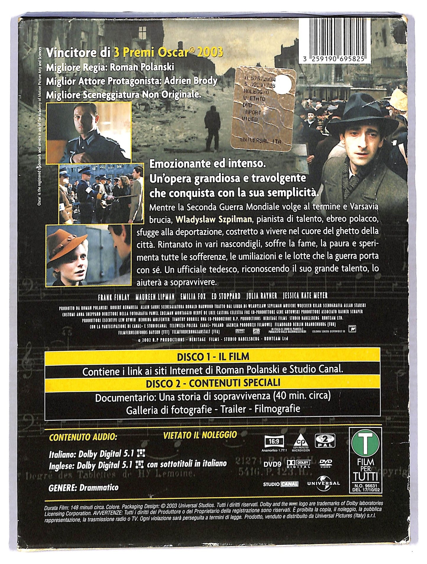 EBOND il pianista DIGIPACK - 2 disc special edition DVD D769340