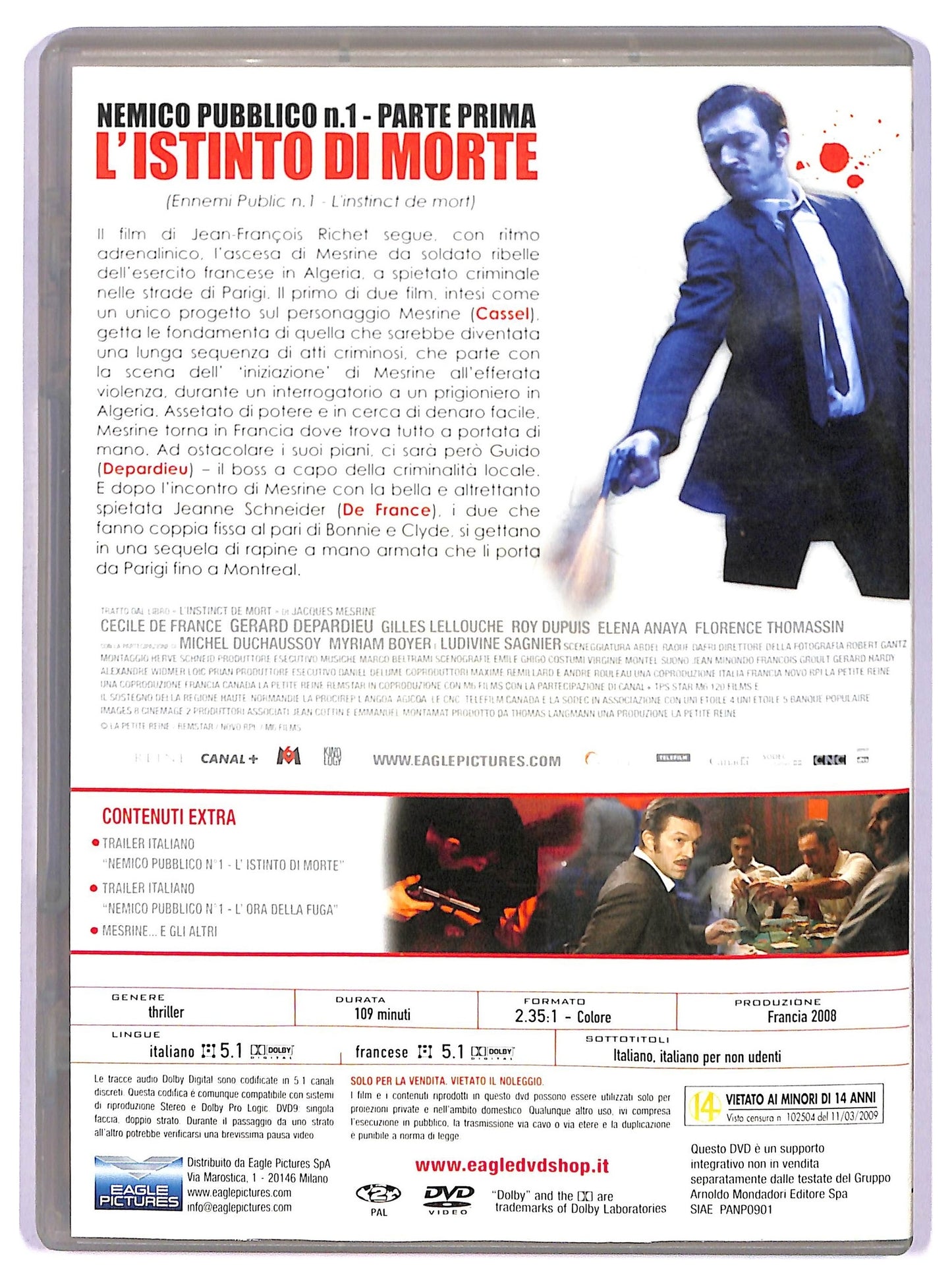 EBOND Nemico Pubblico N.1 Parte Prima L' Istinto Di Morte DVD Editoriale D769554