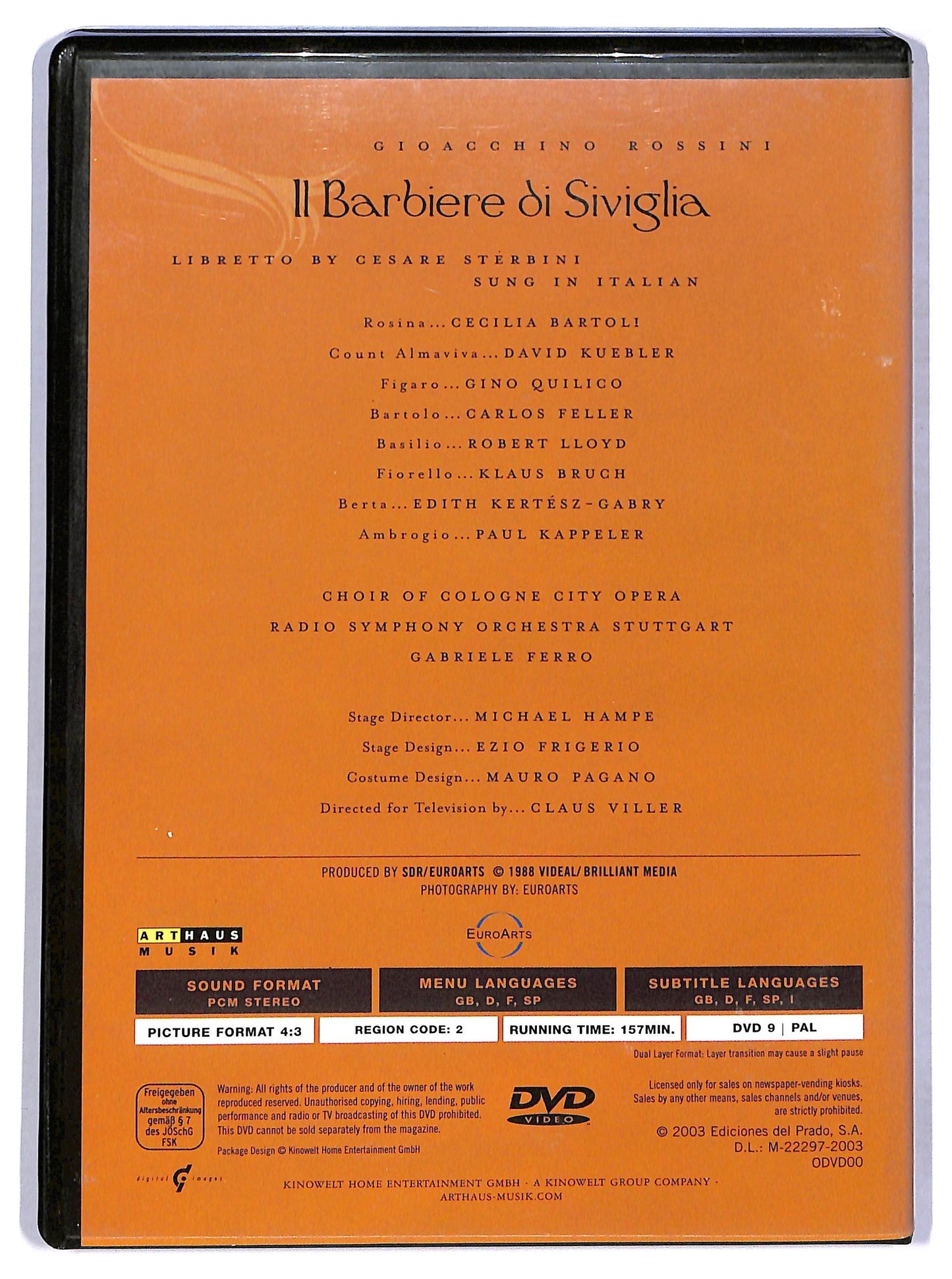 EBOND opera rossini - il barbiere di siviglia - EDITORIALE DVD D770837